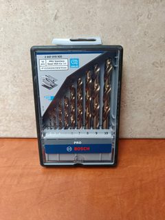 Set de 10 forets à métaux rectifiés HSS-co Robust Line, pointe de perçage 135° BOSCH 2607019925