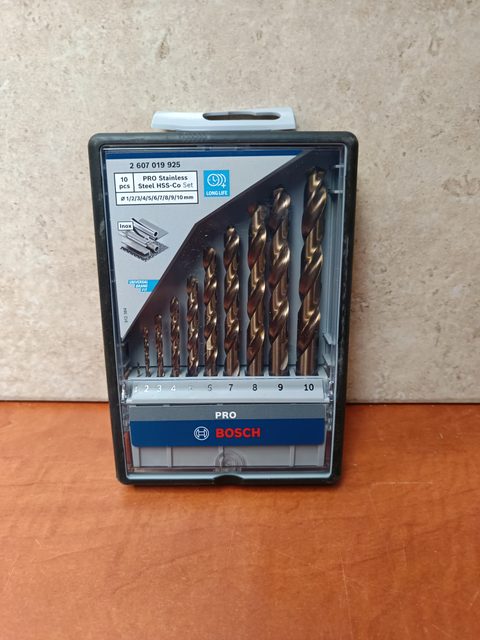 Set de 10 forets à métaux rectifiés HSS-co Robust Line, pointe de perçage 135° BOSCH 2607019925