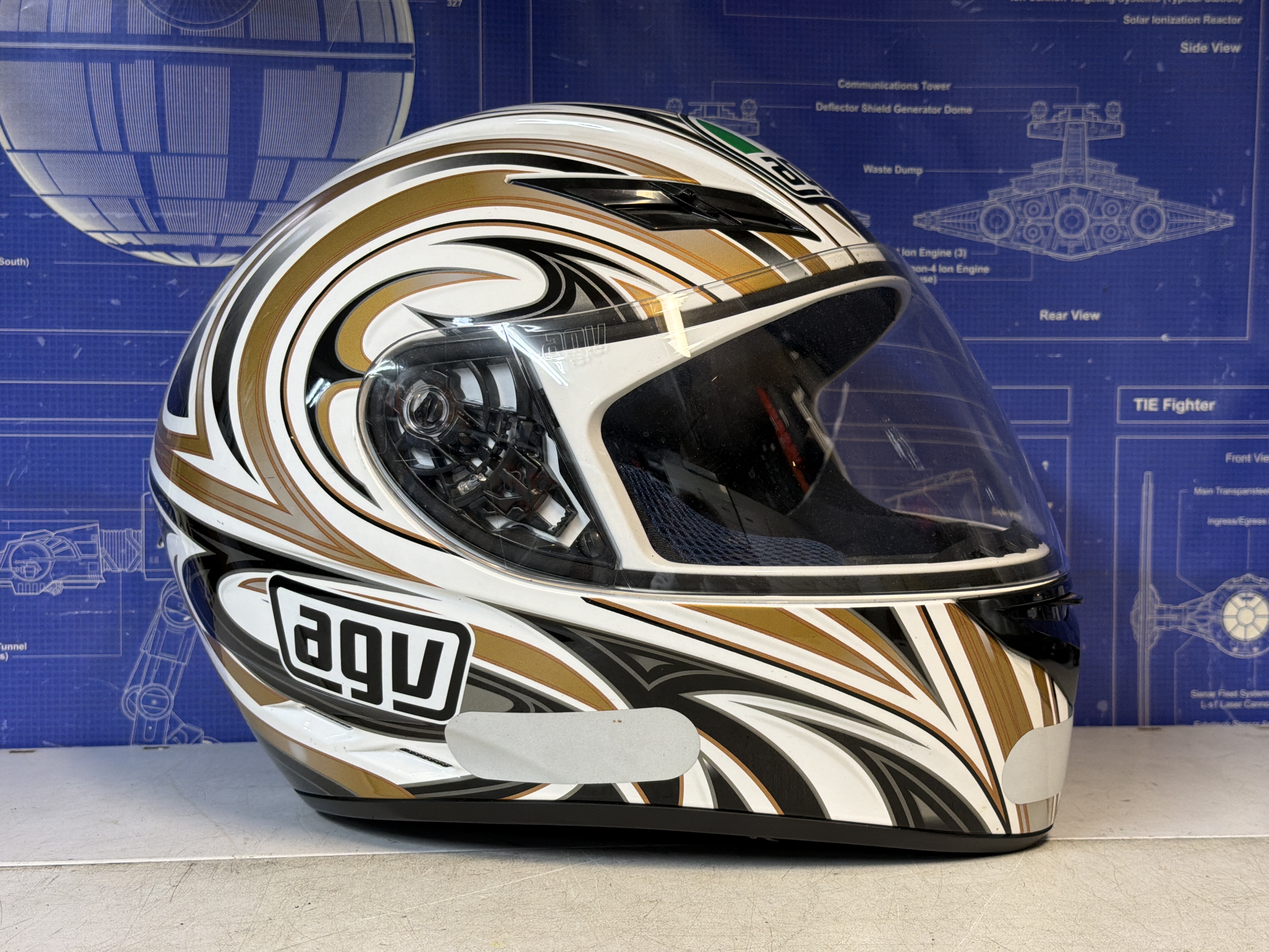 AGV K-3 casque moto intégral taille S (55-56) blanc/noir/or