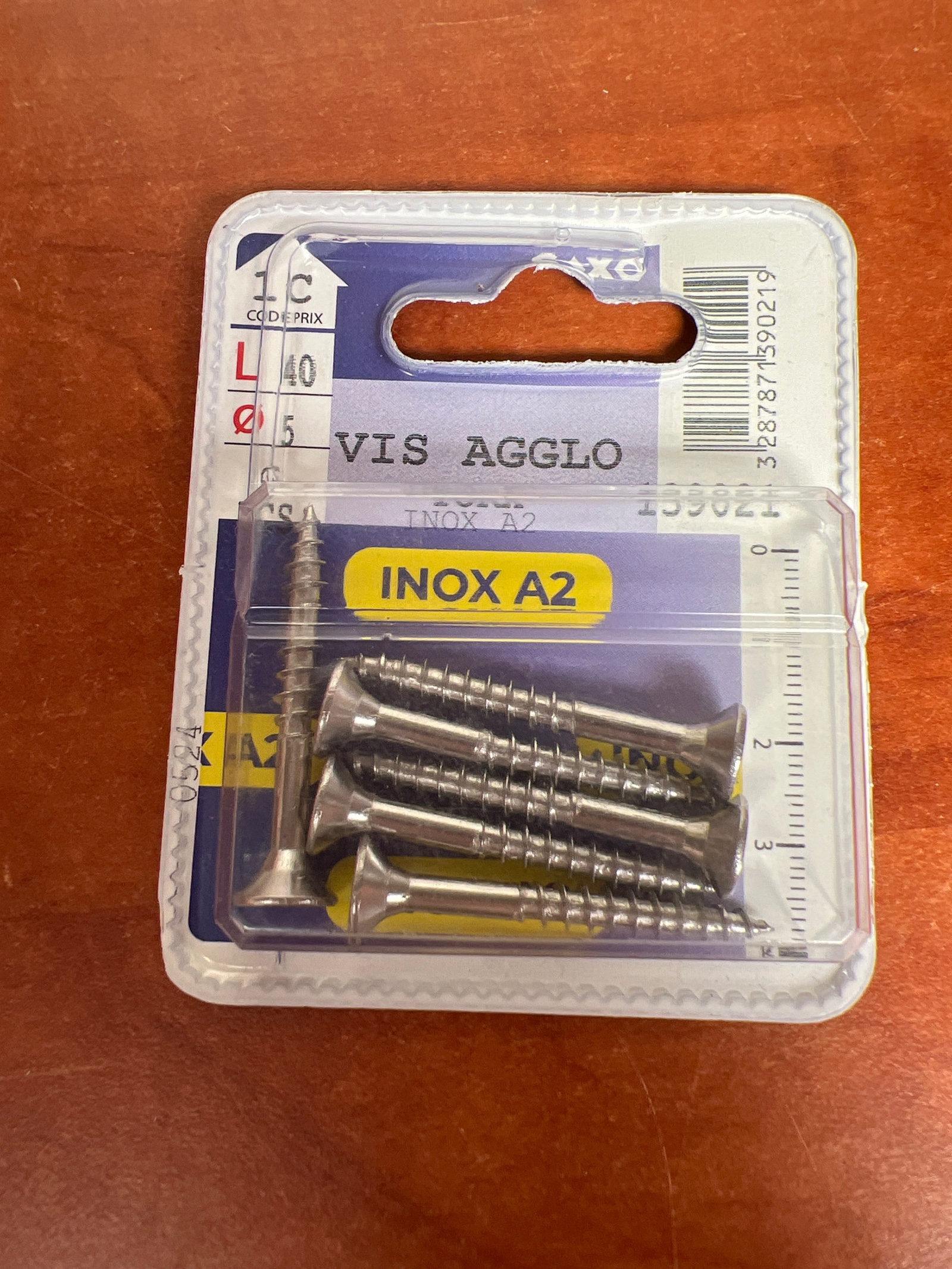 AXO Vis agglo inox A2 5x40 (Ø5 mm, L 40 mm)