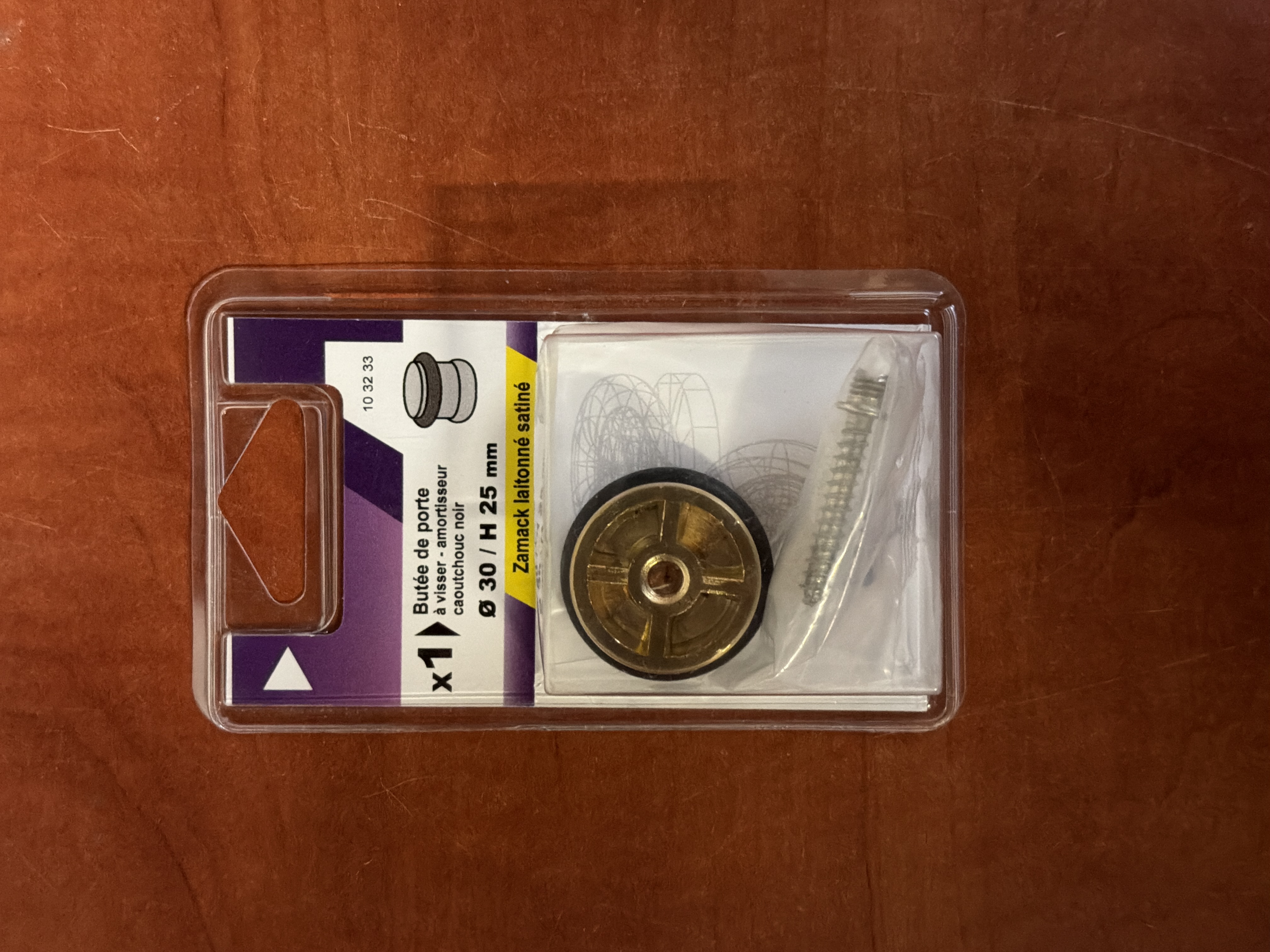 Butée de porte Ø 30 x H 25 mm (avec vis)