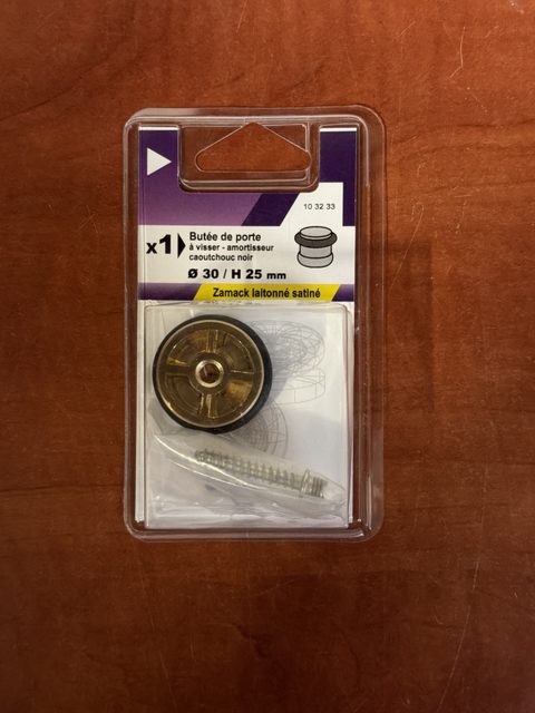 Butée de porte Ø 30 x H 25 mm (avec vis)