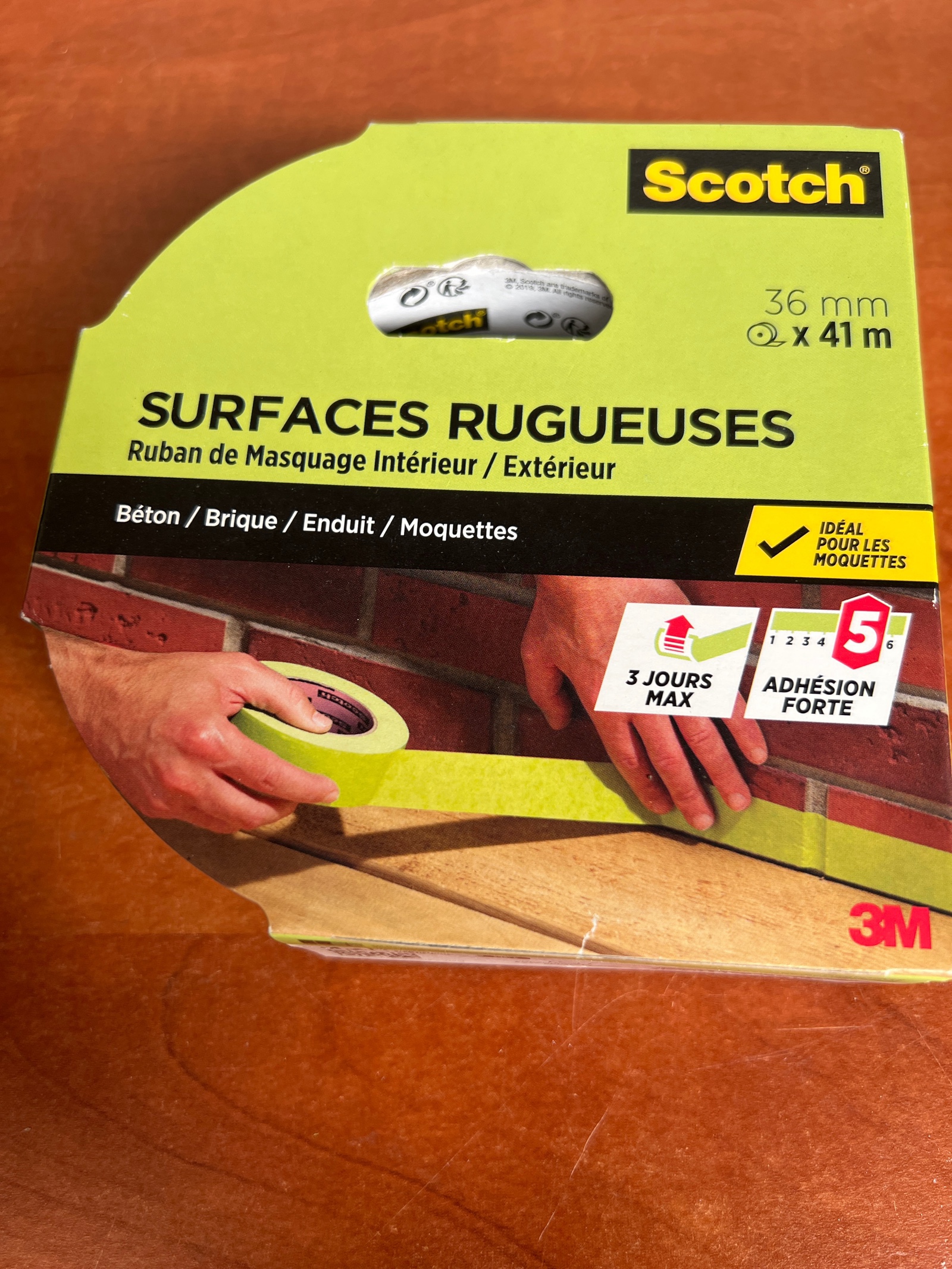 Scotch 3M Surfaces Rugueuses - Ruban de masquage 36 mm x 41 m
