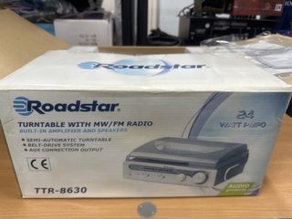 Roadstar TRR-8630 tourne-disque avec radio AM/FM blanc piano