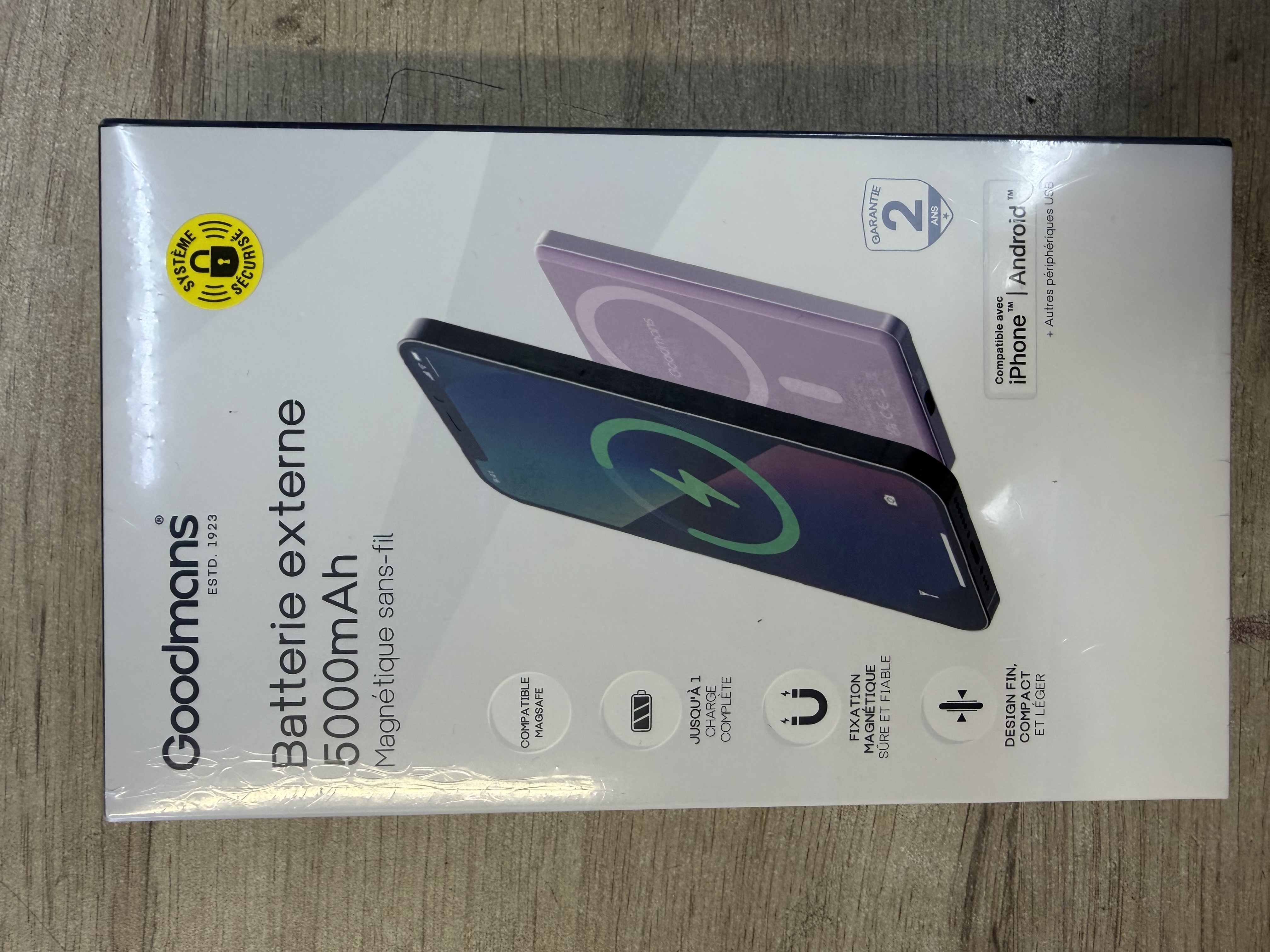Goodmans batterie externe magnétique sans fil 5000 mAh