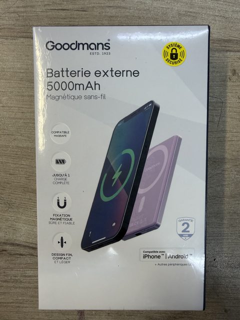Goodmans batterie externe magnétique sans fil 5000 mAh