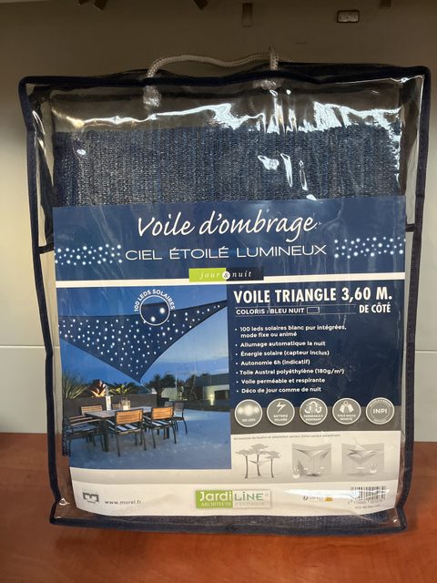 Jardi Line Voile d'ombrage Ciel étoilé lumineux - triangle 3,60 m