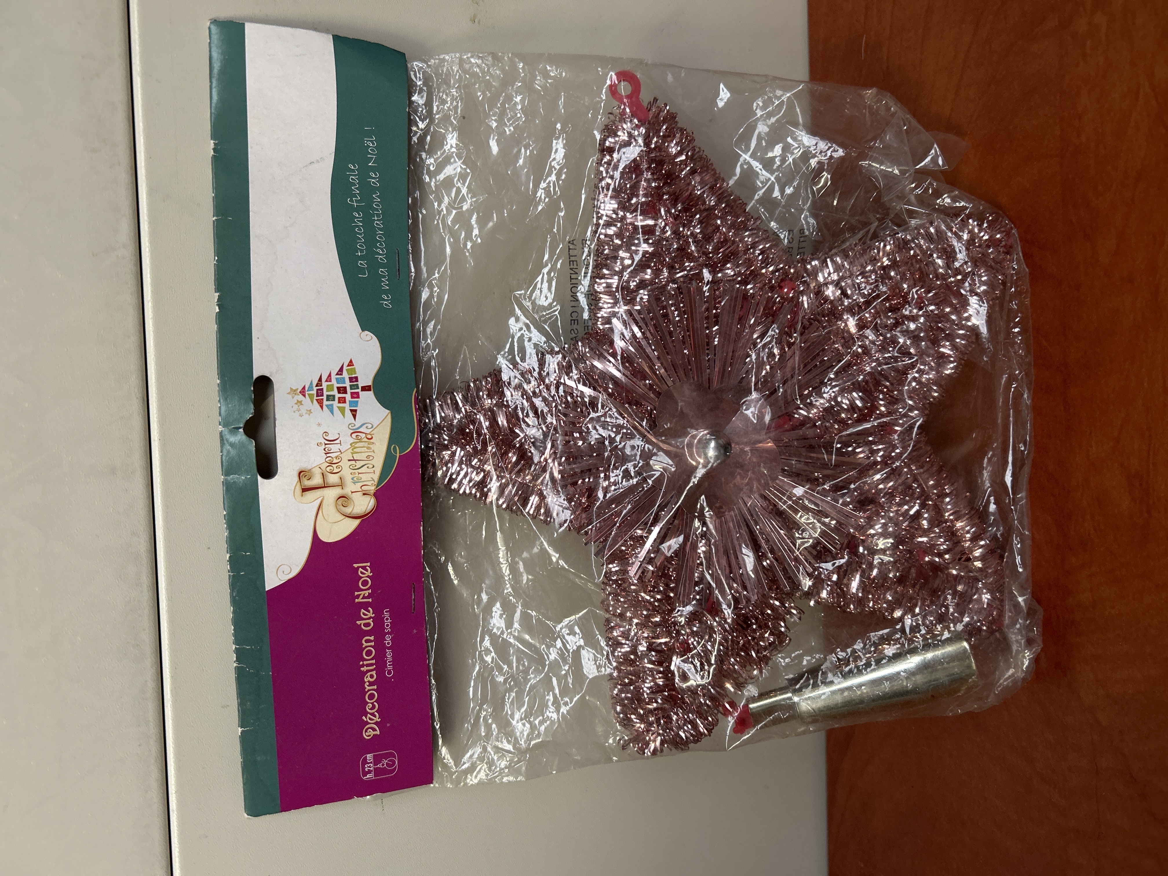 Étoile de sapin de Noël rose pailletée