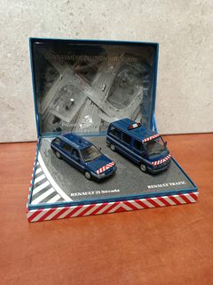 Coffret miniatures Gendarmerie Renault 21 Nevada + Renault Trafic