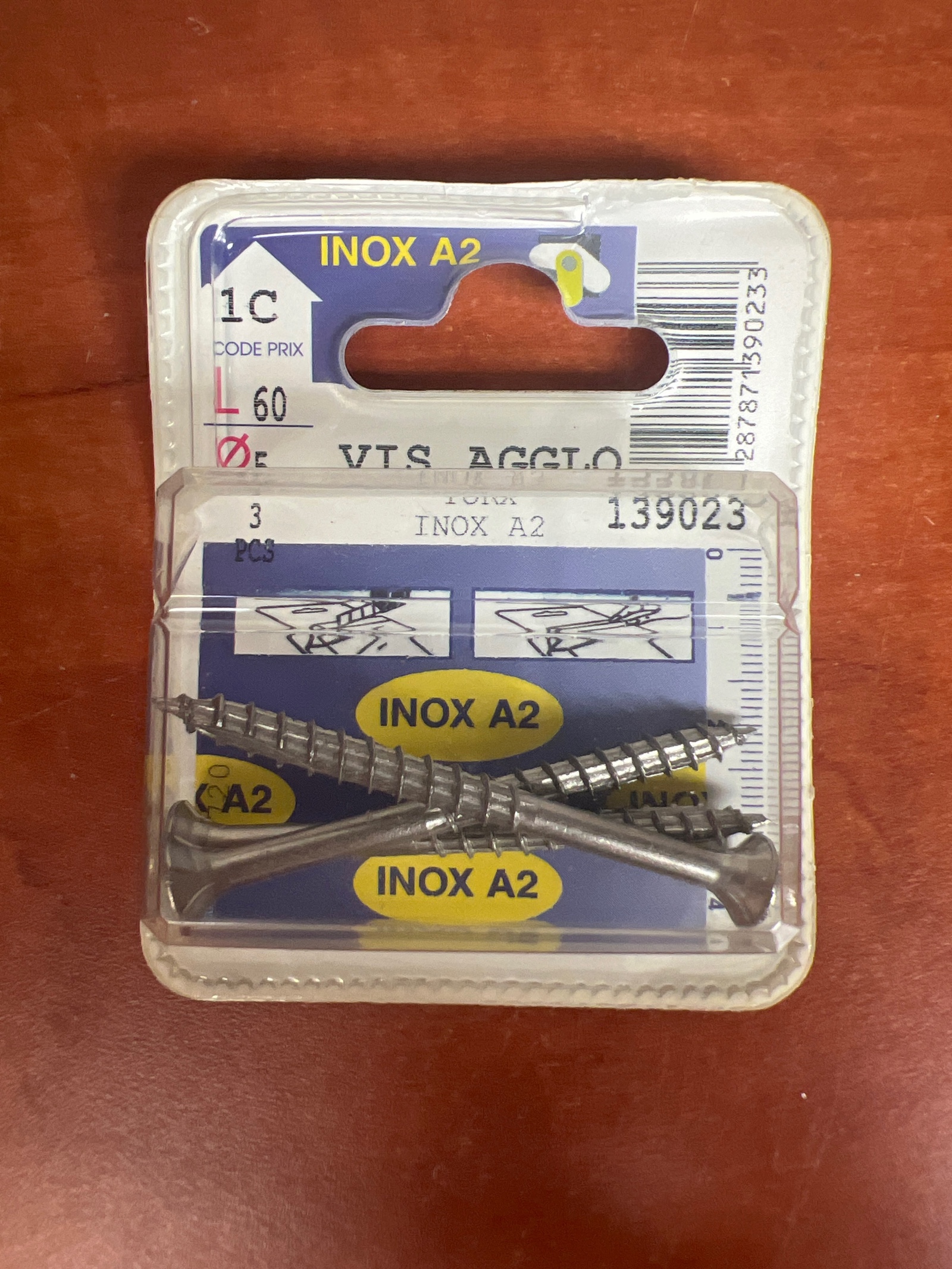 Vis agglo inox A2 à empreinte Torx (3 pièces)