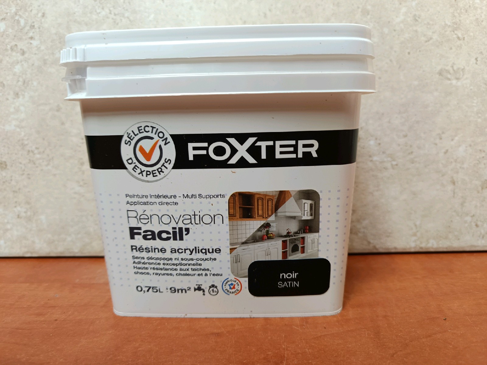 Foxter Rénovation Facile peinture résine acrylique 0,75 L - noir satin