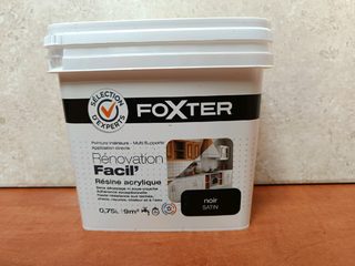 Foxter Rénovation Facile peinture résine acrylique 0,75 L - noir satin