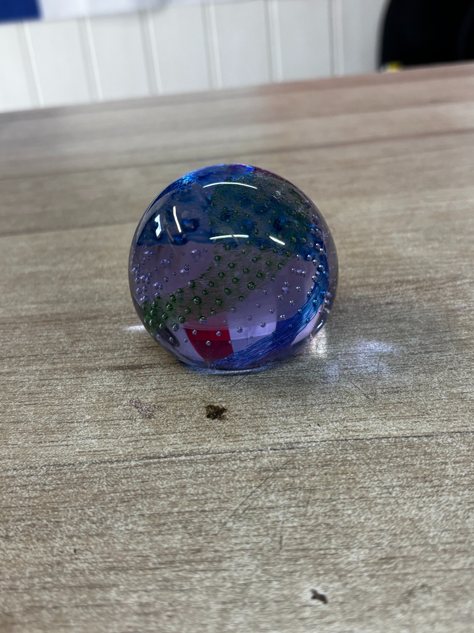 Sulfure en verre sphérique à bulles (presse-papiers)