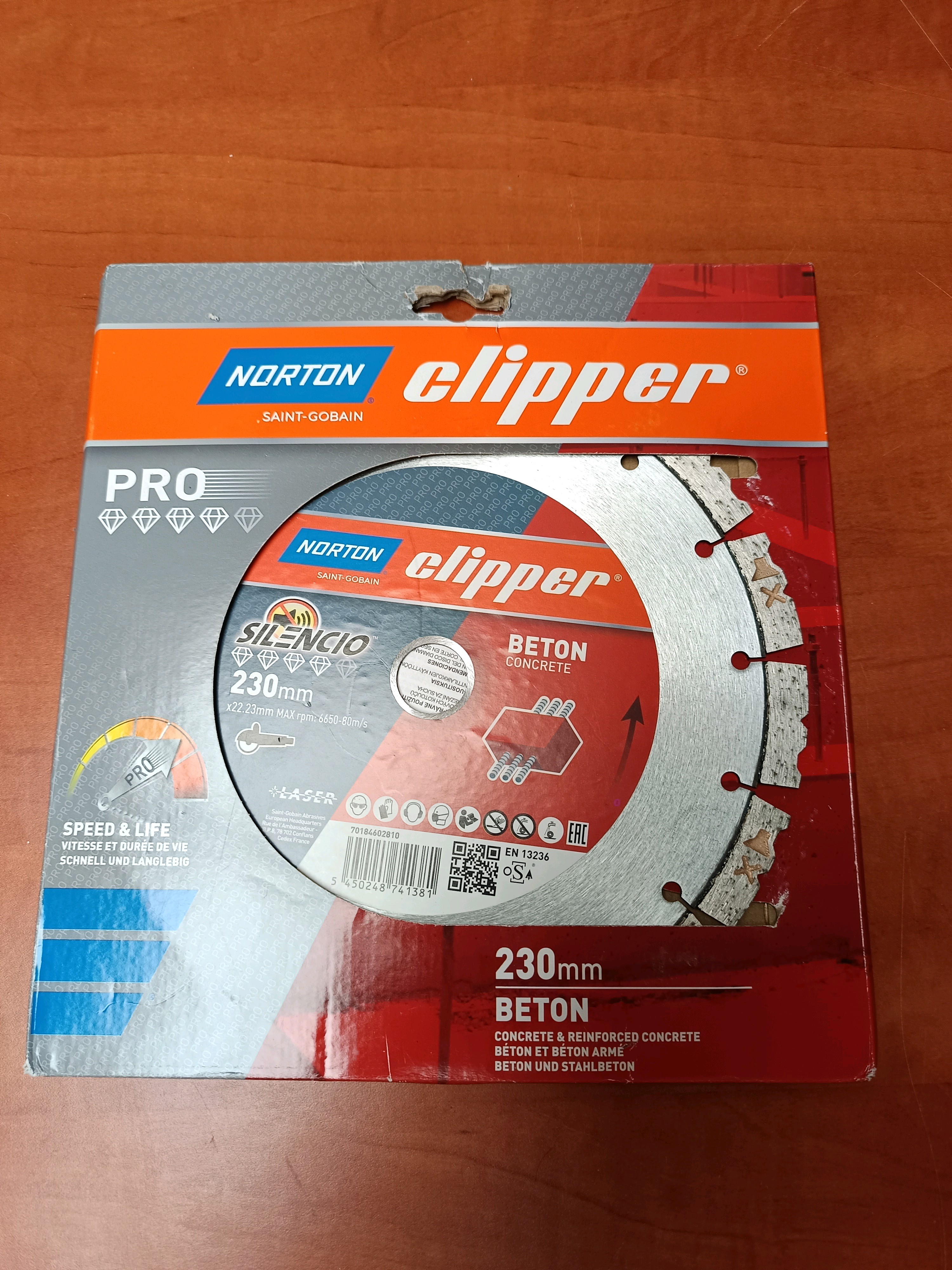 Norton Clipper PRO Silencio Béton 230 mm - Disque diamant