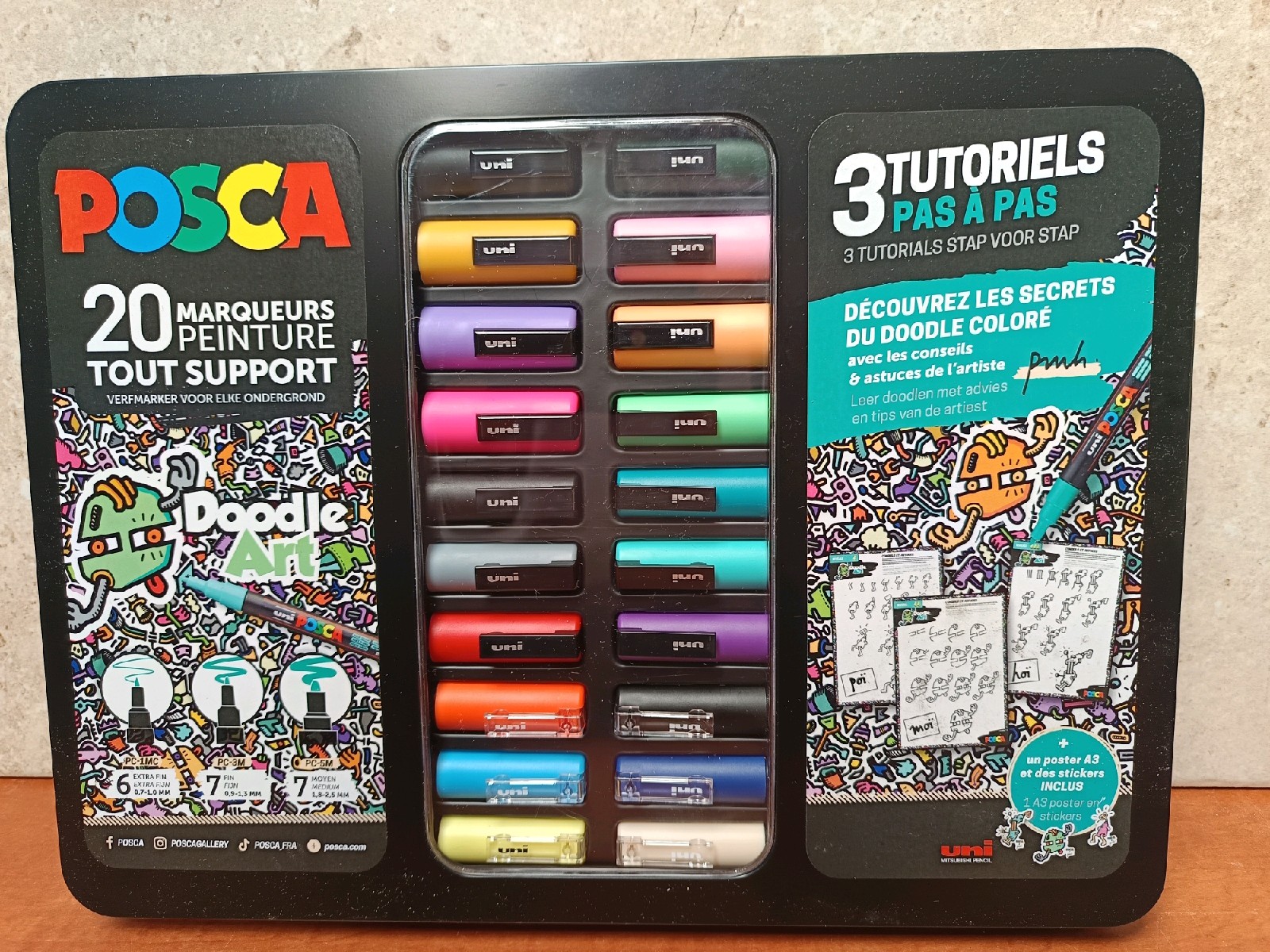 Posca Doodle Art - Coffret 20 marqueurs peinture tout support
