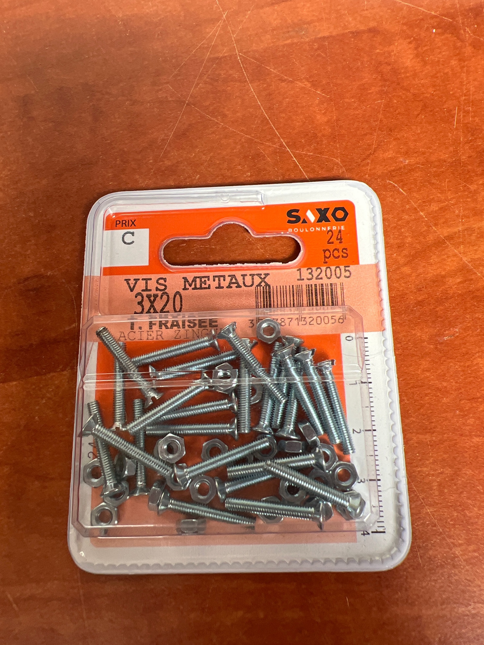 Saxo Vis métaux 3x20 tête fraisée (24 pièces)