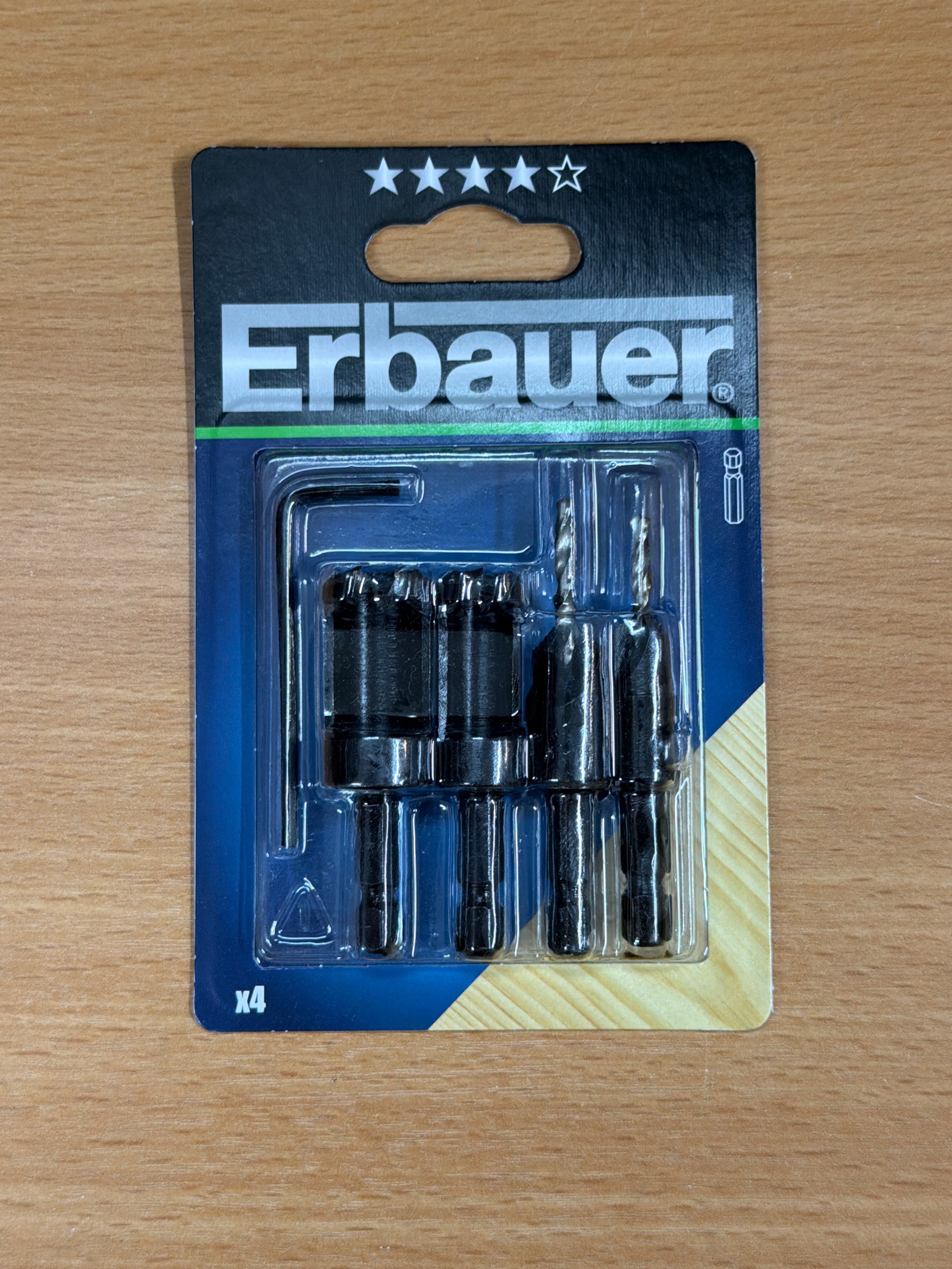 Erbauer jeu de 4 mèches à fraiser avec clé hexagonale