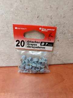 Zentech attaches pour câble Ø 7 mm – clou spécial béton (x20)