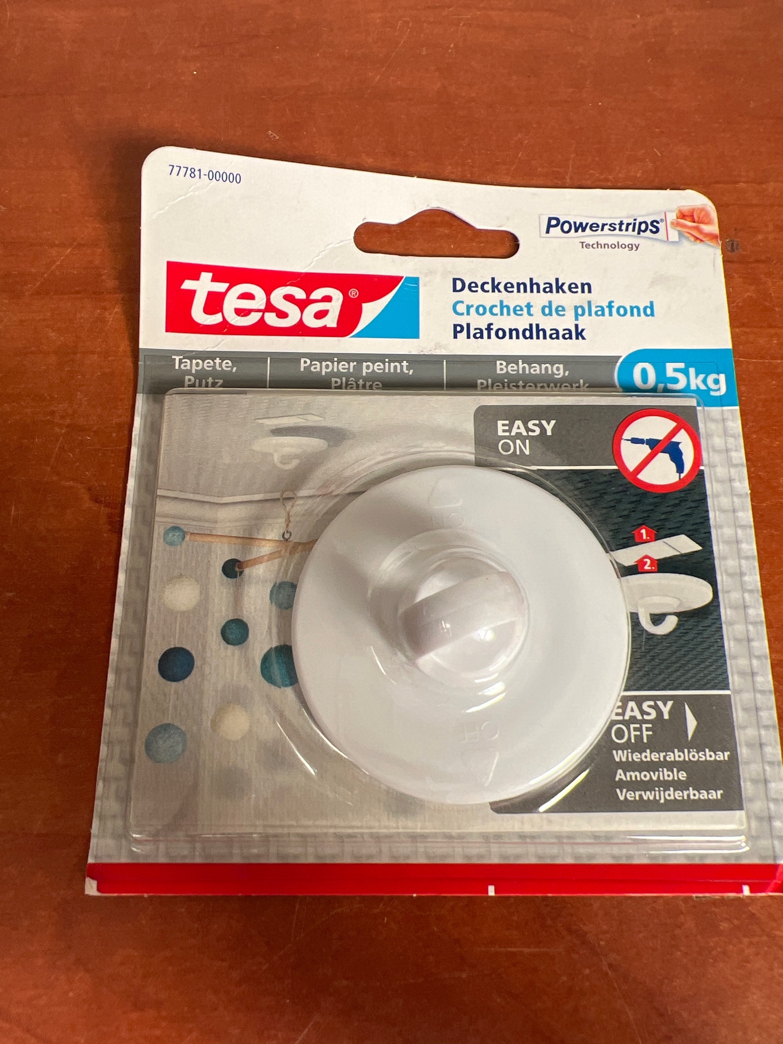Tesa Powerstrips Crochet de plafond 0,5 kg