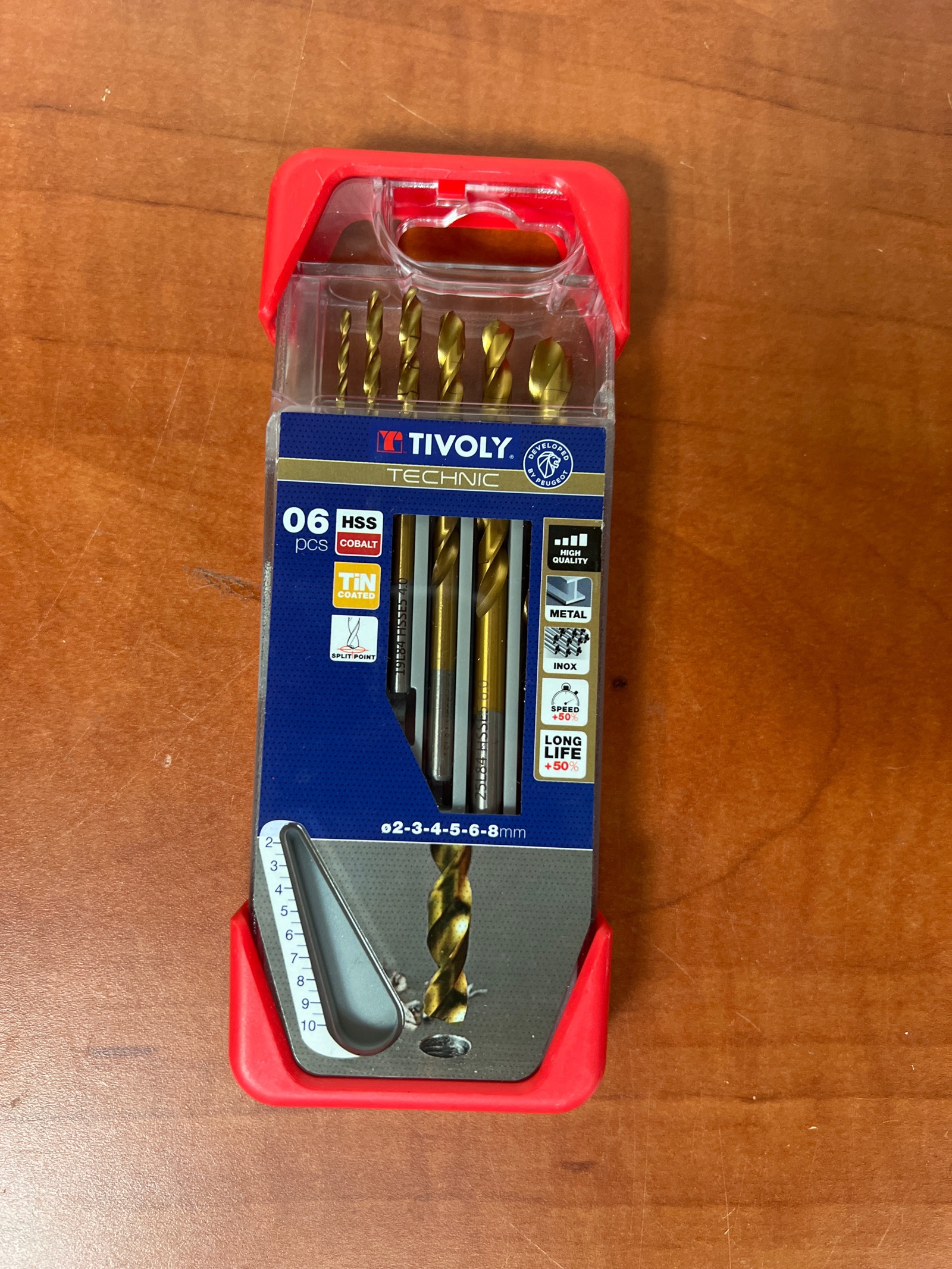 Tivoly Technic HSS TiN - Coffret de forets métal 6 pièces (Ø2-3-4-5-6-8 mm)