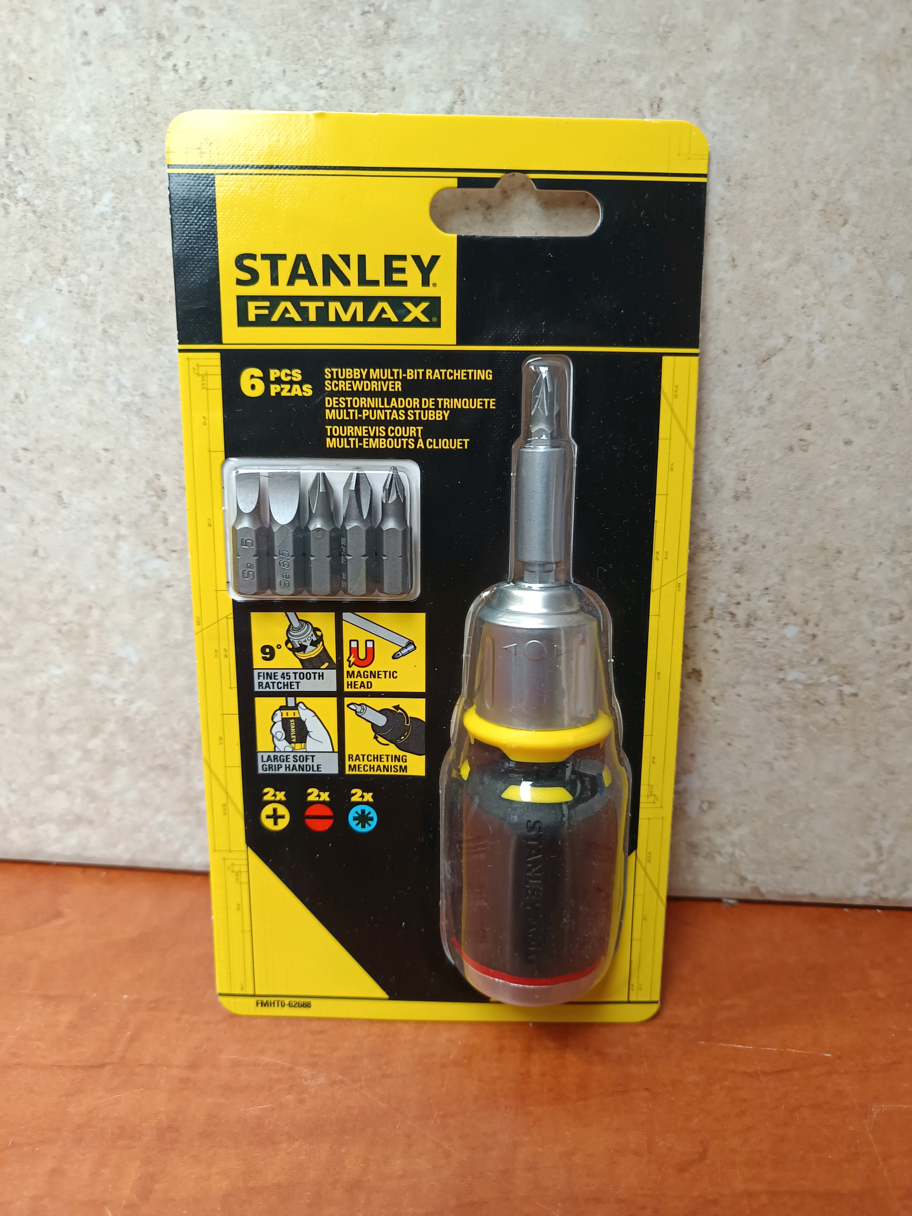 Stanley FatMax tournevis à cliquet court multi-embouts 6 pcs