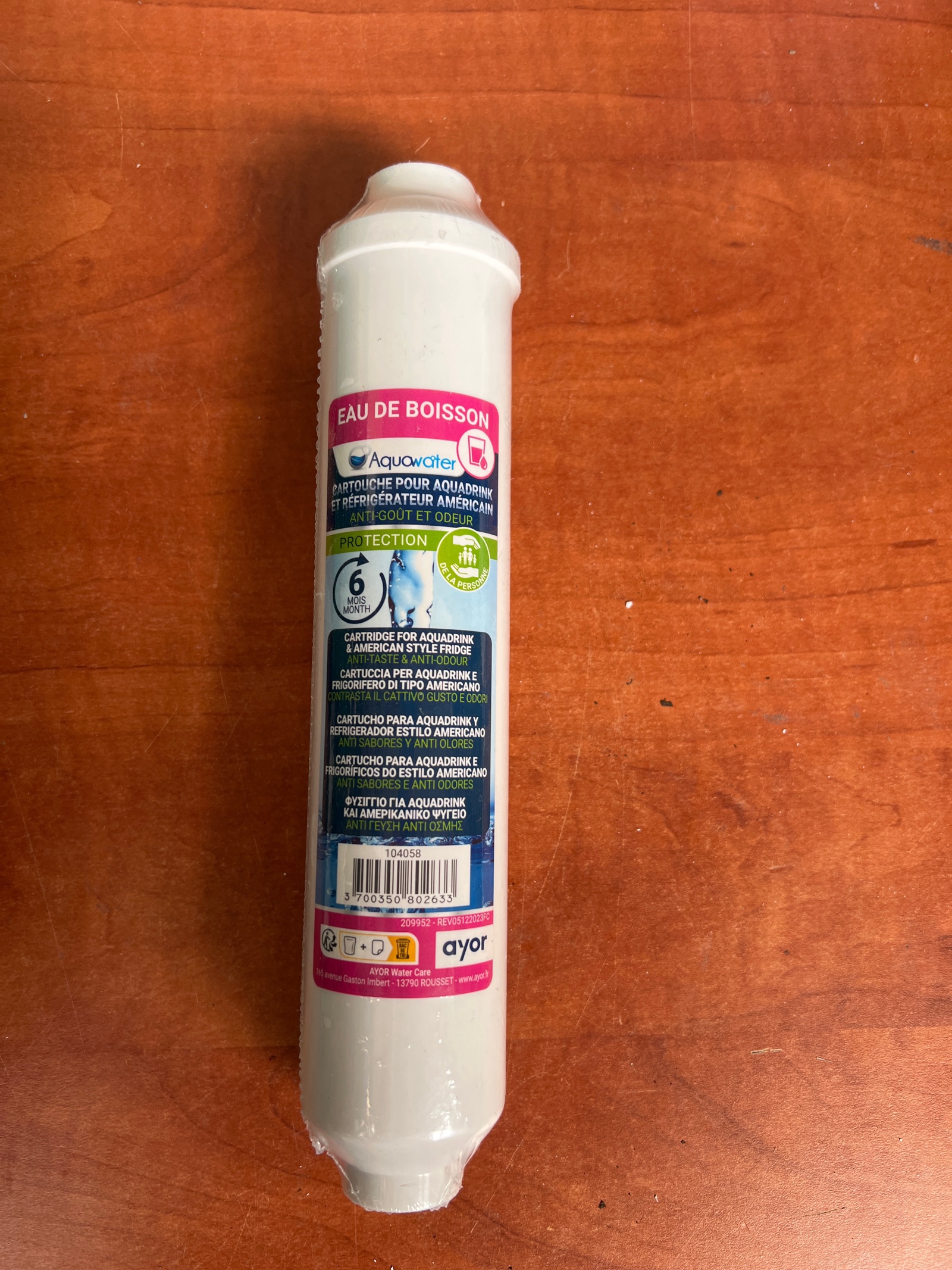 Cartouche filtre eau de boisson Ayor