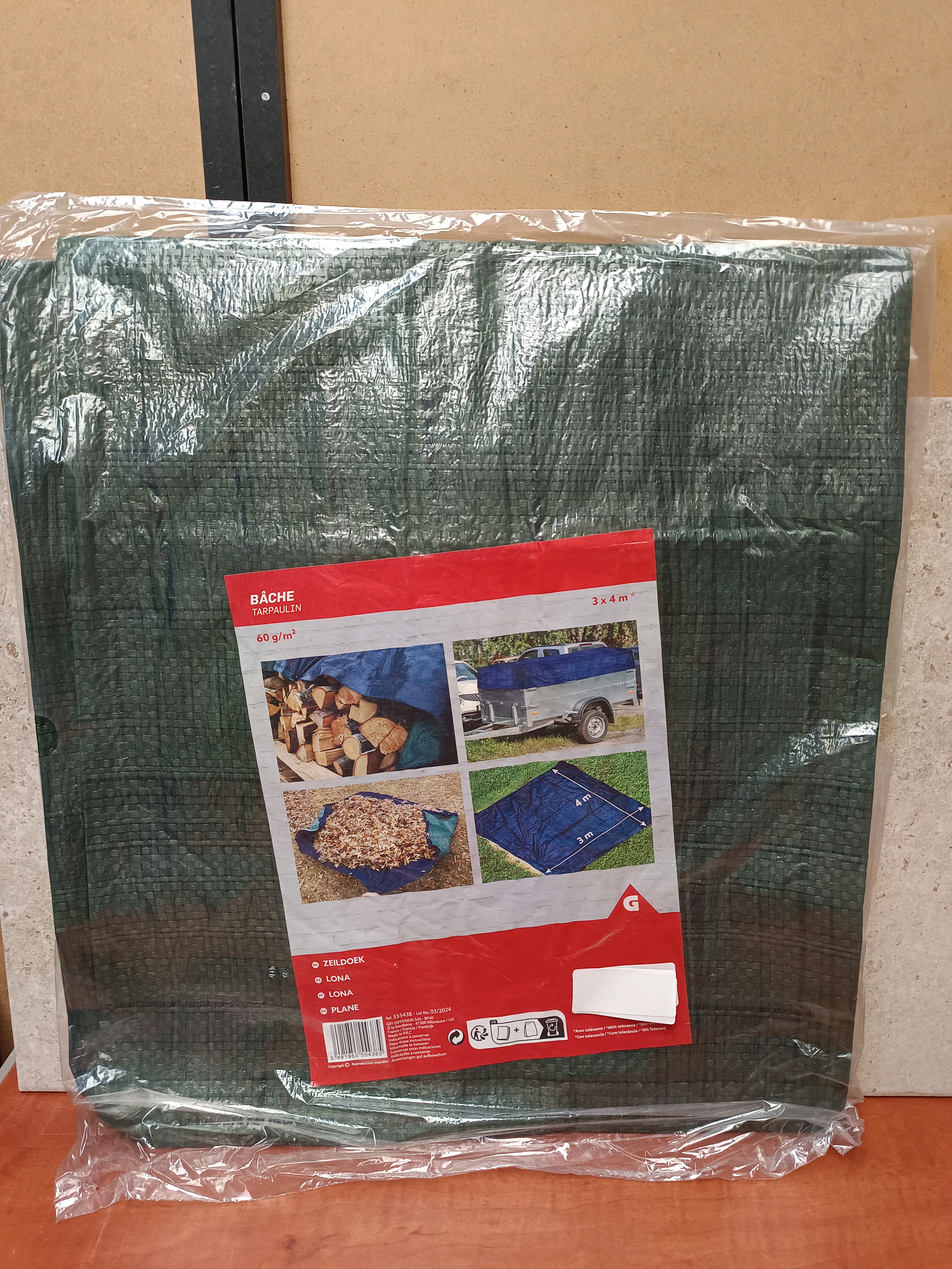 Bâche verte 3 x 4 m