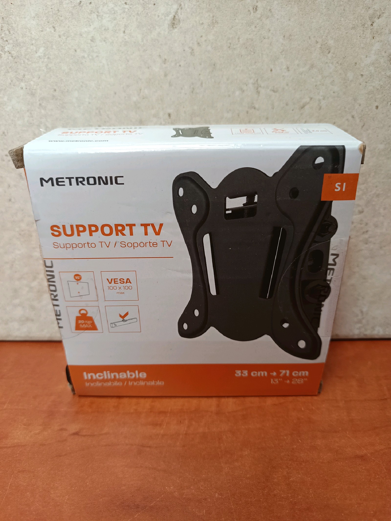 Metronic Support TV inclinable S1, VESA 100x100, 13" à 28"