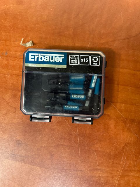 Lot de 15 embouts torsion impact tx30 Diam. 50 mm - Erbauer