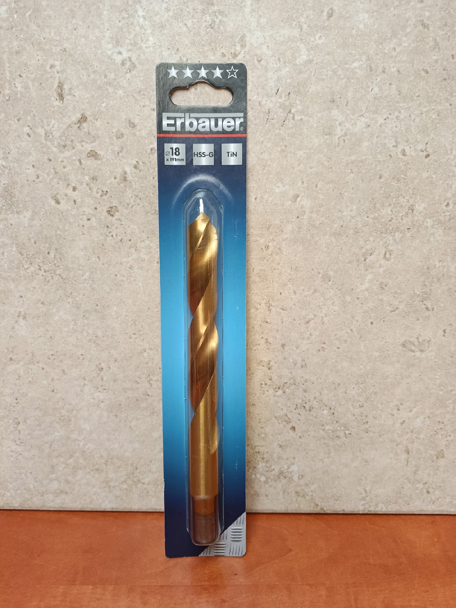 Foret métal Erbauer DRL29834 en acier rapide (hss) emmanchement cylindrique Ø.18 x L.191 mm