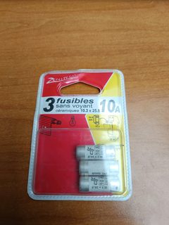 Zenitech - 3 fusibles sans voyant céramiques 10,3 x 25,8 mm - 10A