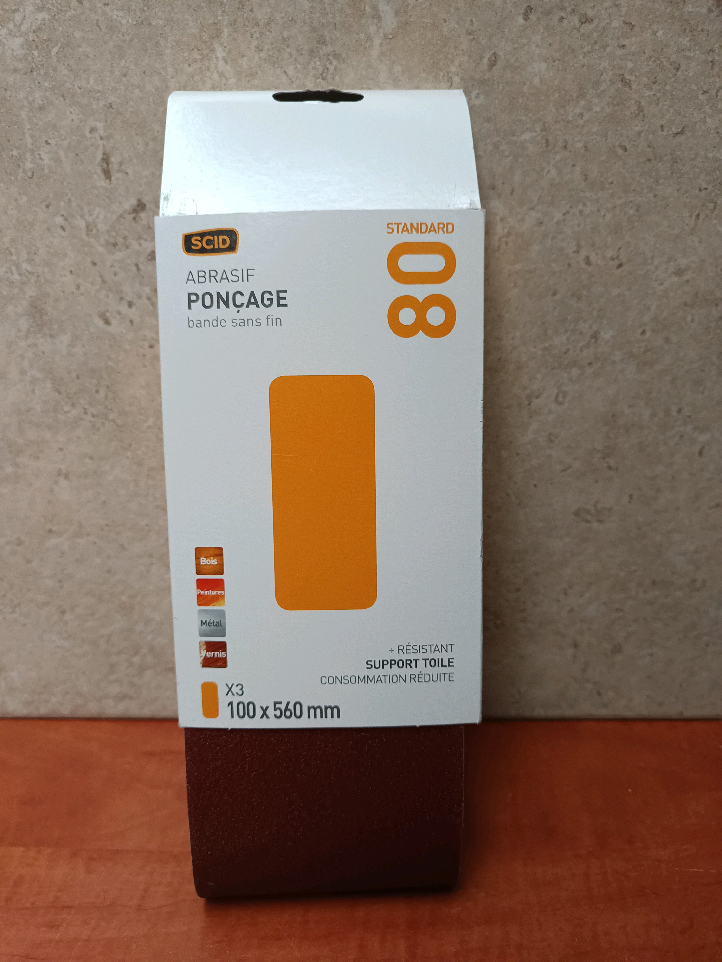 SCID Abrasif ponçage – bande sans fin grain 80, 100 x 560 mm
