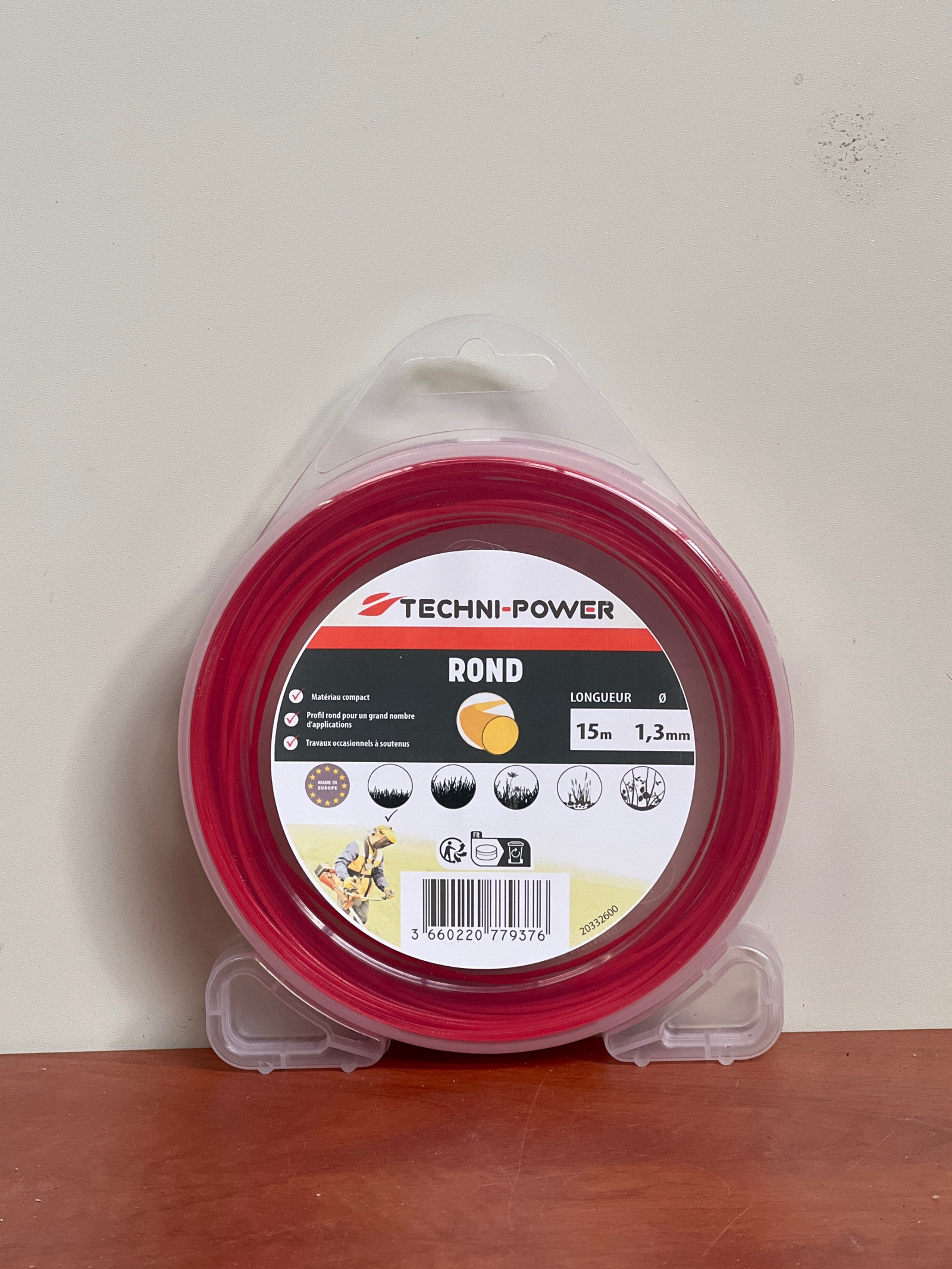 TECHNI-POWER fil de débroussailleuse rond 1,3 mm 15 m