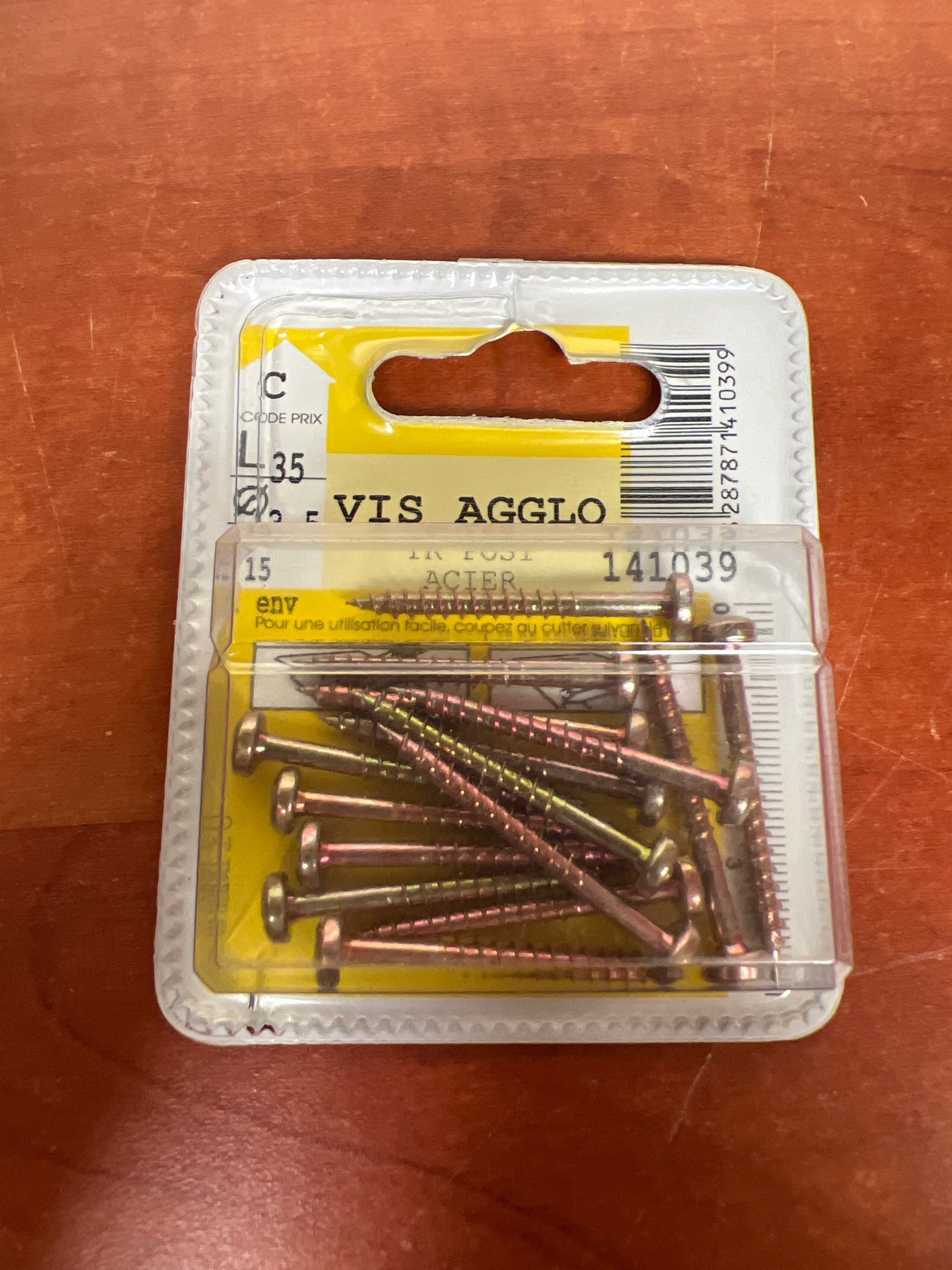Vis aggloméré 4 x 35 mm (x15) - acier