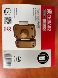 Thirard Verrou de sûreté Apache, déport cylindre 45 mm, Ø 23 mm, x3 clés