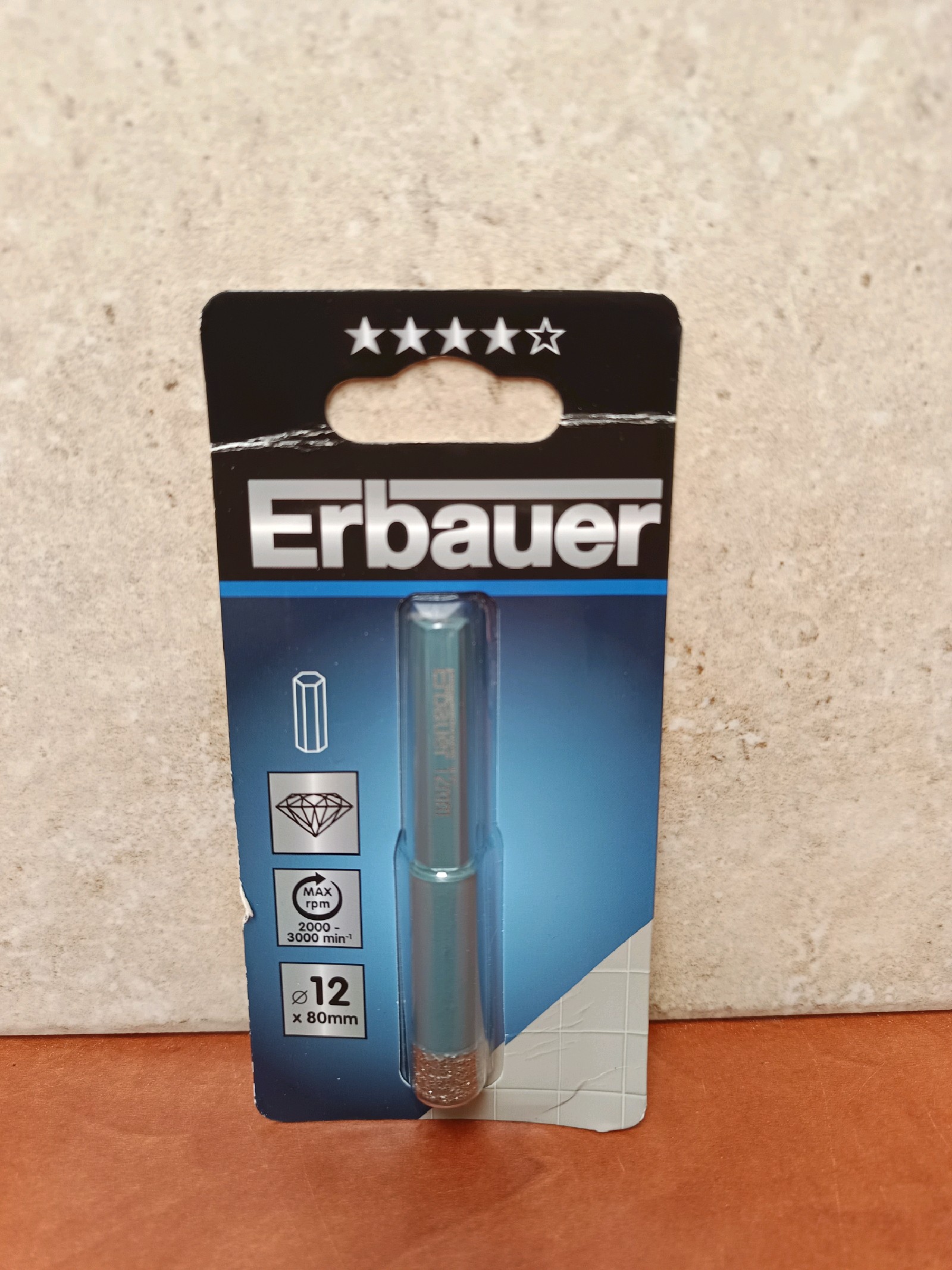 Erbauer foret diamant pour céramique Ø12 mm x 80 mm