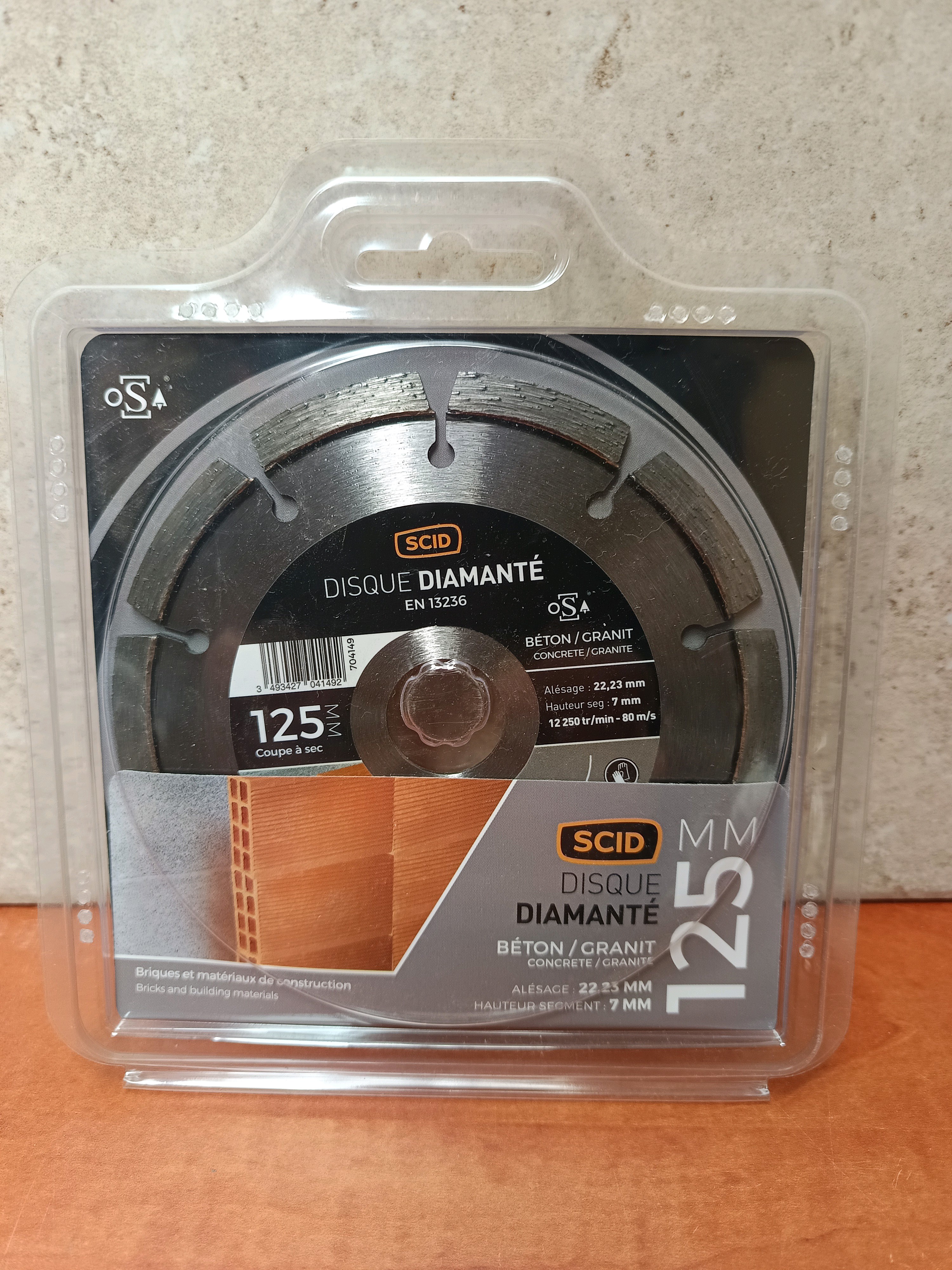 SCID Disque diamanté 125 mm Béton/Granit (alésage 22,23 mm)