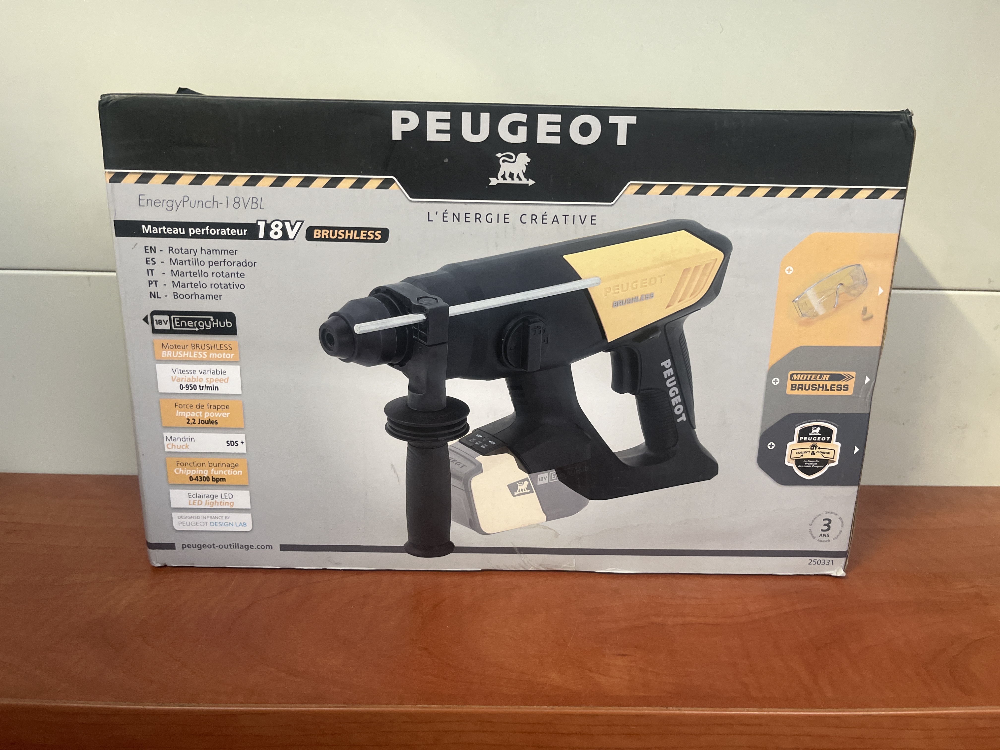 Peugeot EnergyPunch-18VBL Marteau perforateur 18V Brushless