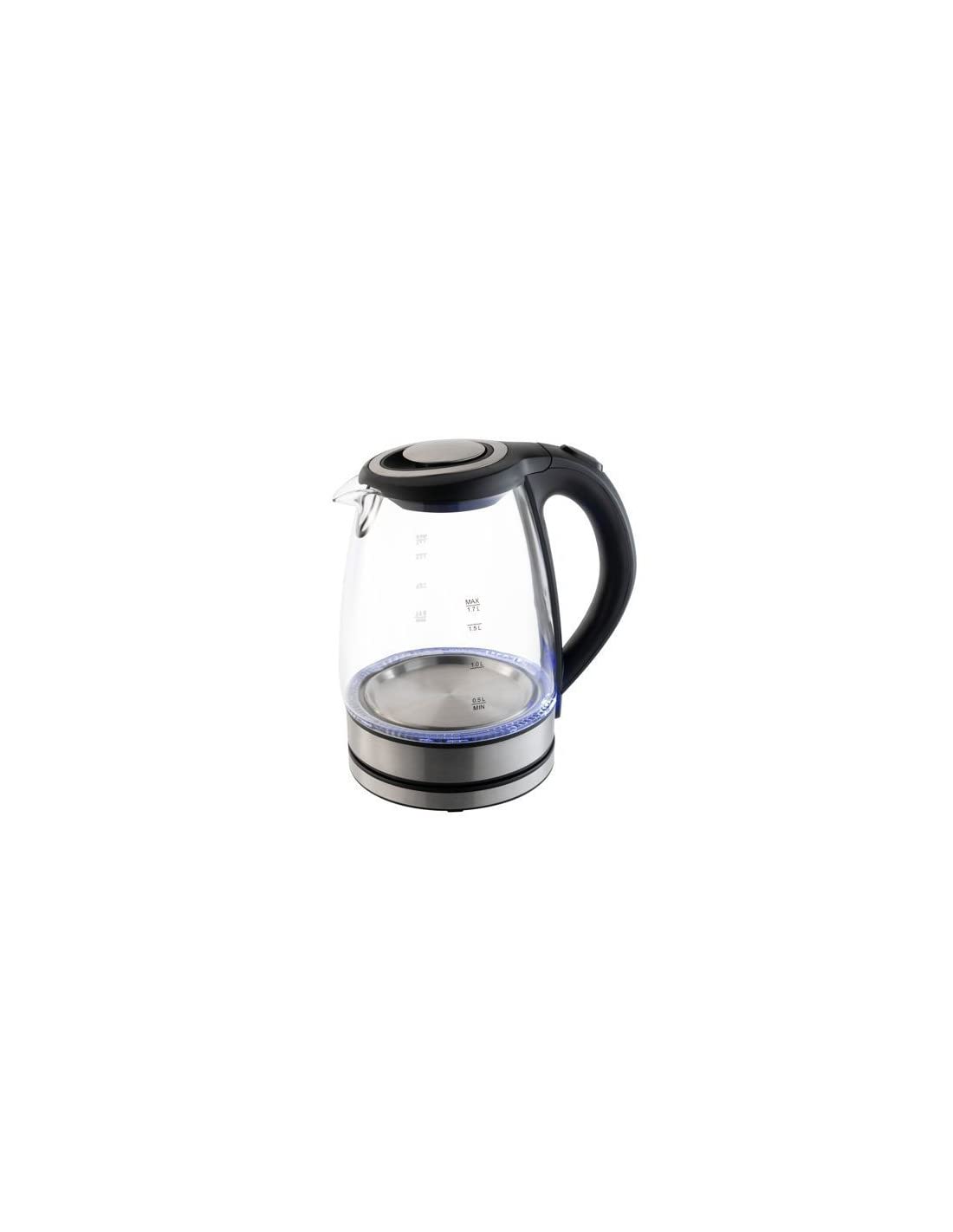 silver style - bouilloire sans fil 1.7l 2000w verre/noir - 002031