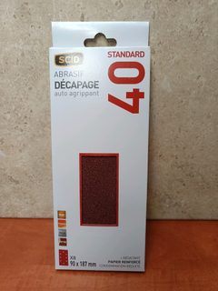 SCID Abrasif Décapage auto-agrippant grain 40 Standard, 90 x 187 mm (x8)