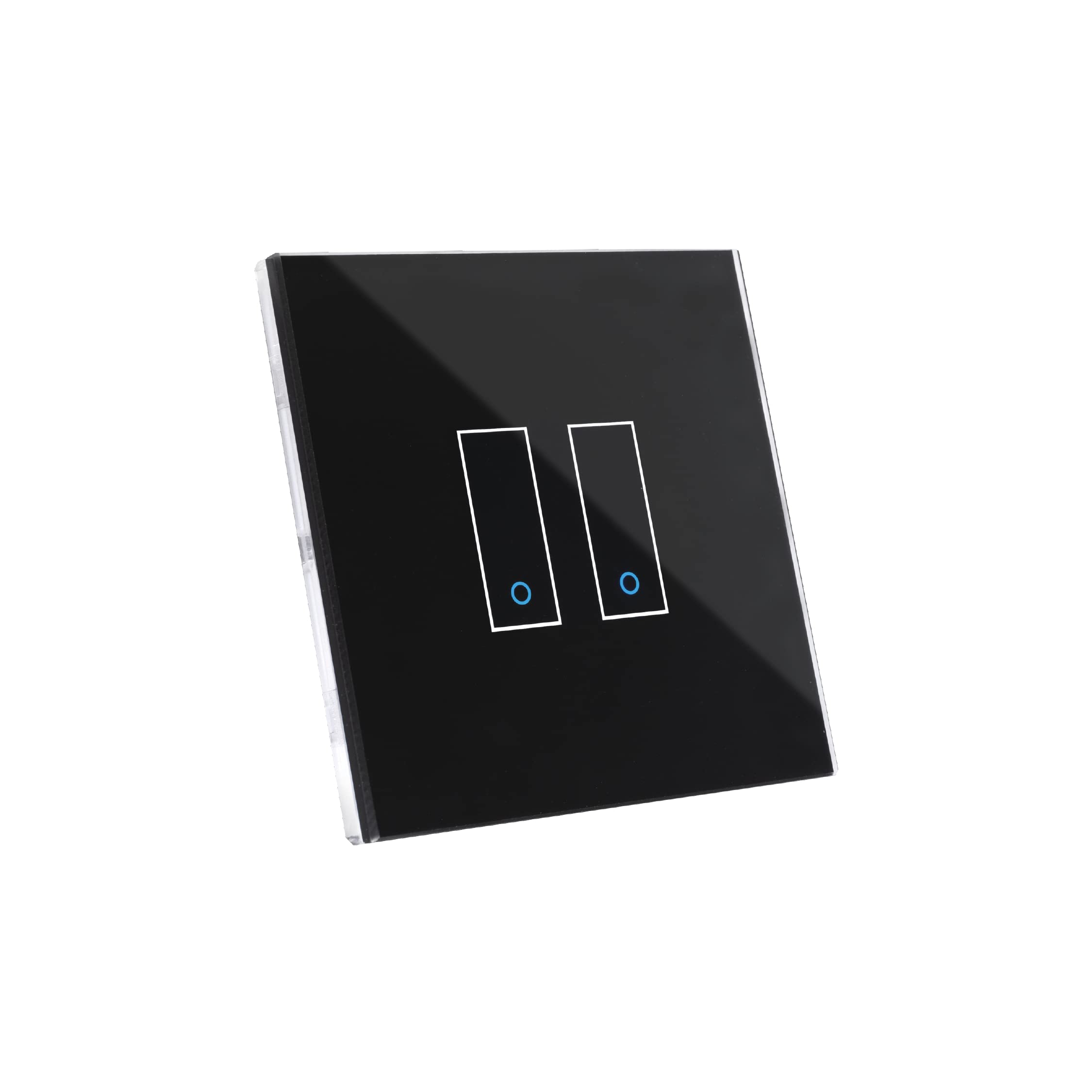 Iotty - Interrupteur double WiFi verre noir tactile - neuf