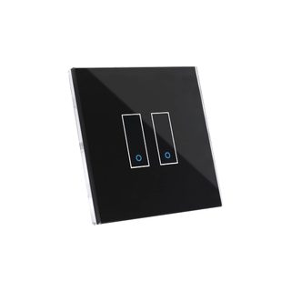 Iotty - Interrupteur double WiFi verre noir tactile - neuf