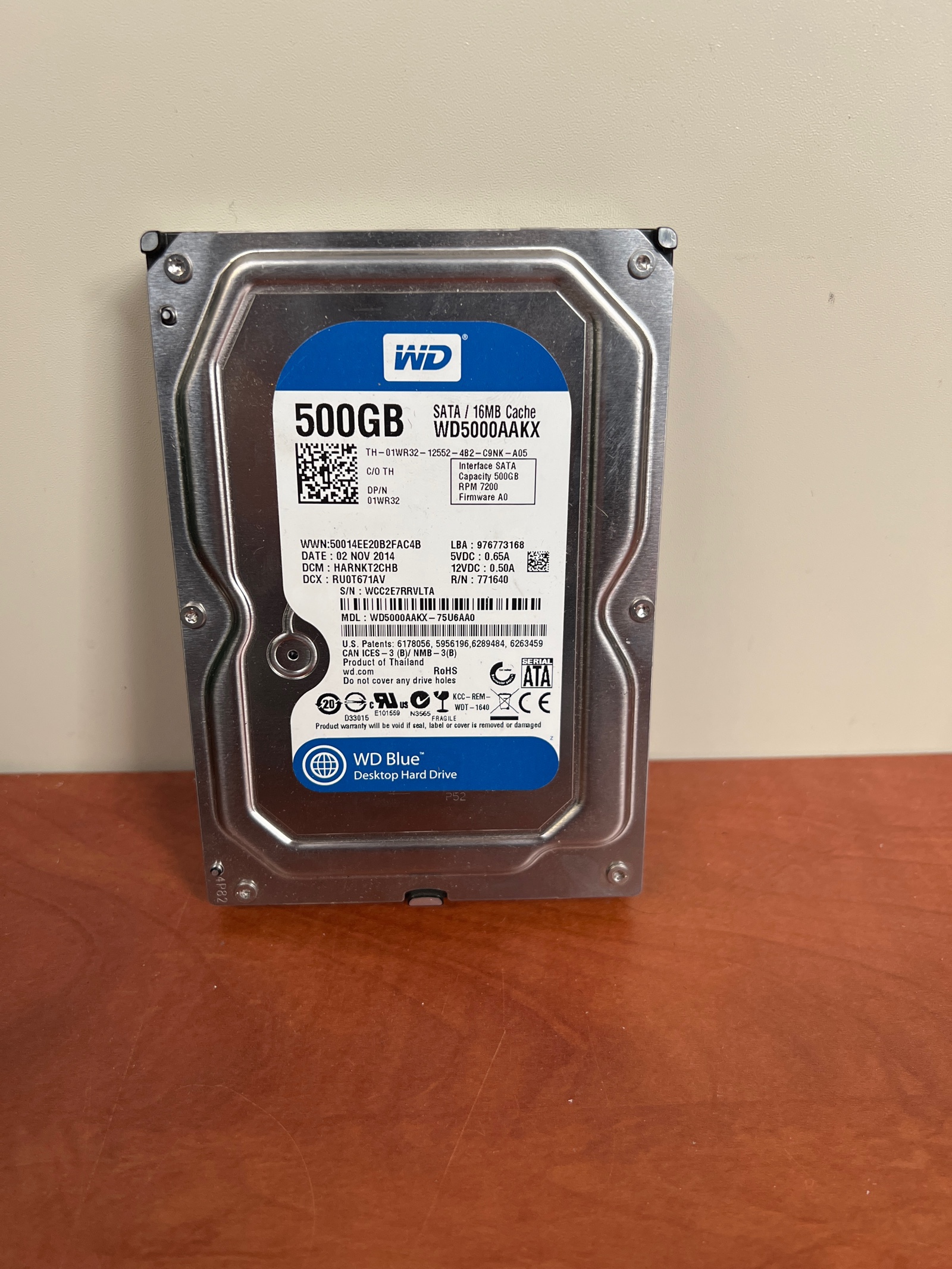Western Digital WD Blue WD5000AAKX 500GB SATA 6 Gb/s - Disque dur interne