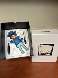 Playmobil – Figurine personnage bleu avec chapeau, en boîte