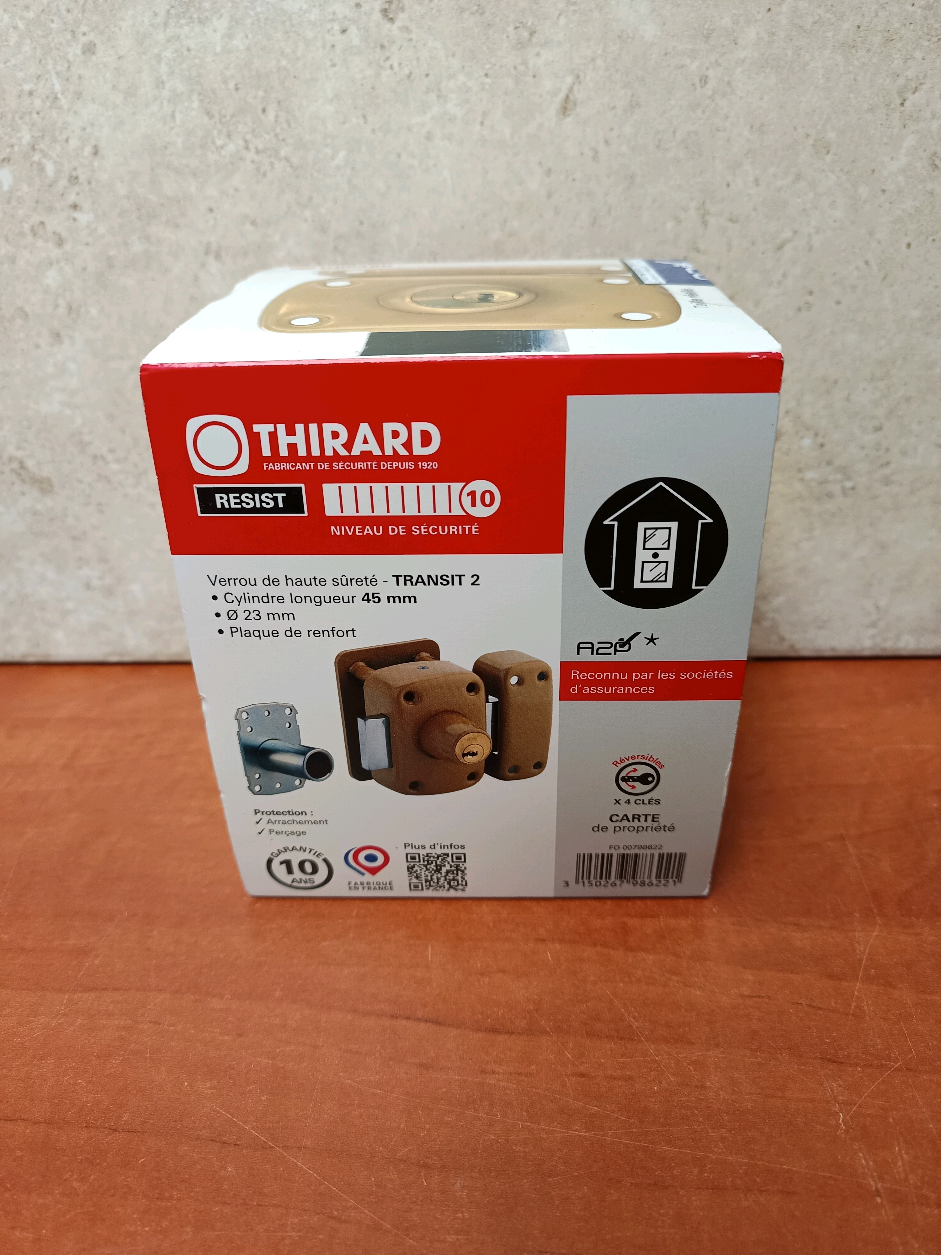 Thirard Transit 2 verrou de haute sûreté, cylindre 45 mm