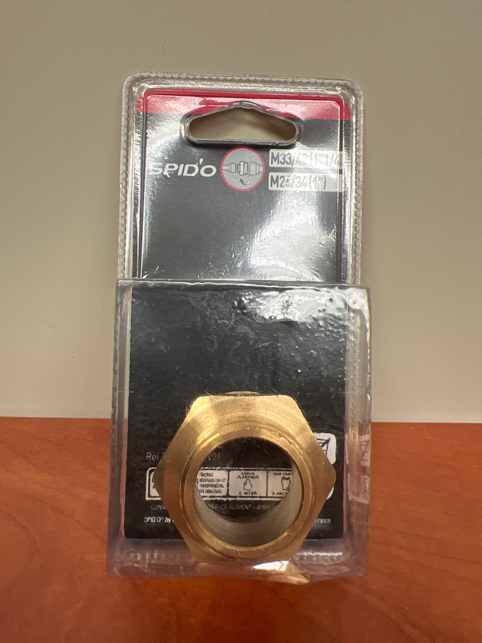 SPIDO réducteur fileté hexagonal en laiton M33x1,5
