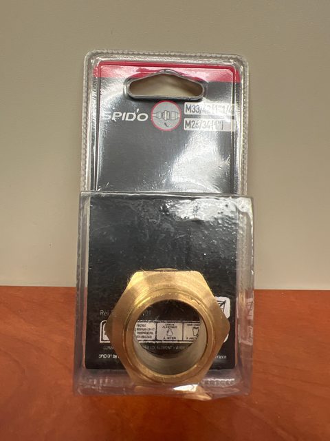SPIDO réducteur fileté hexagonal en laiton M33x1,5