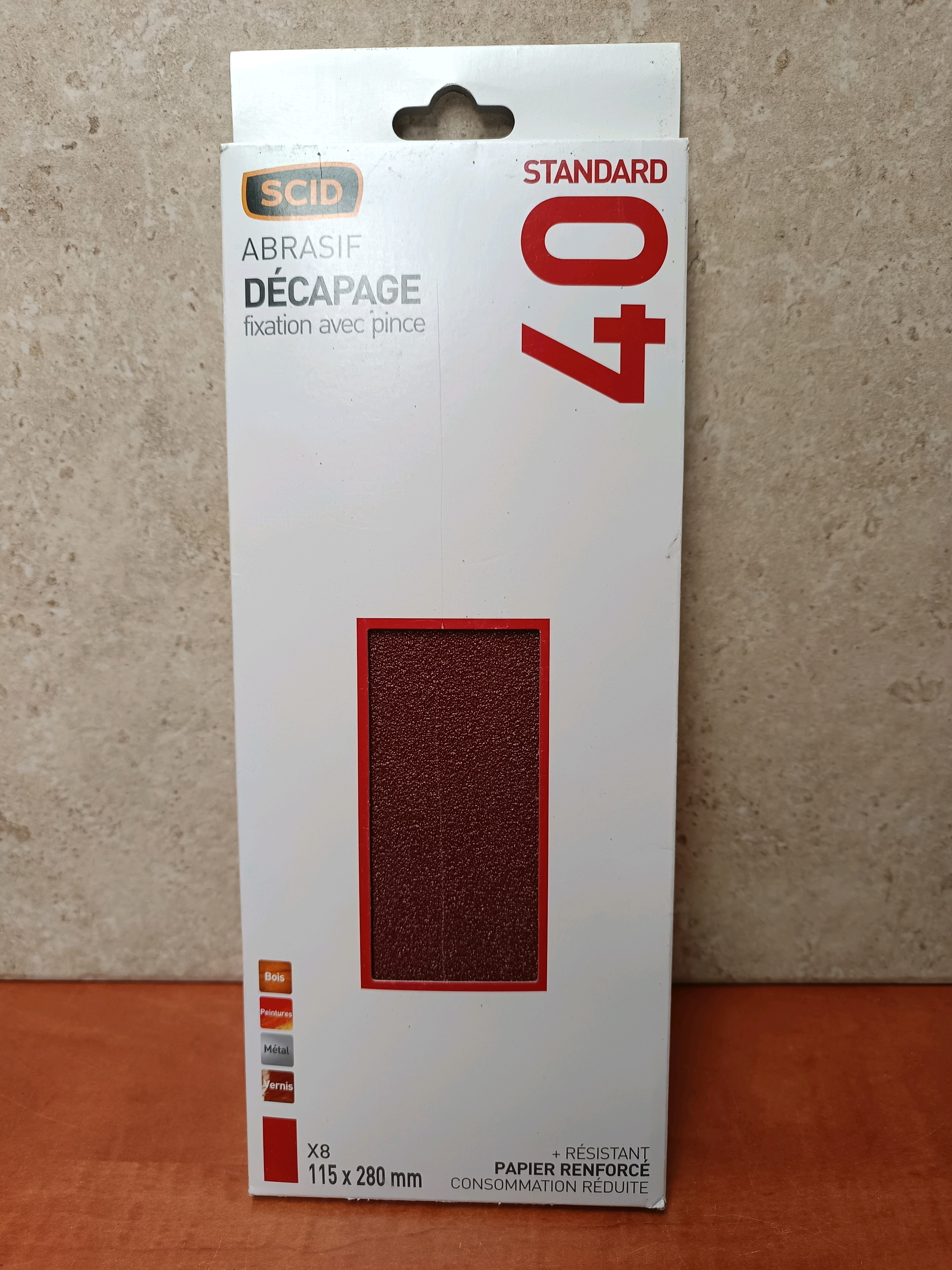 SCID Abrasif décapage grain 40 115 x 280 mm (fixation avec pince)