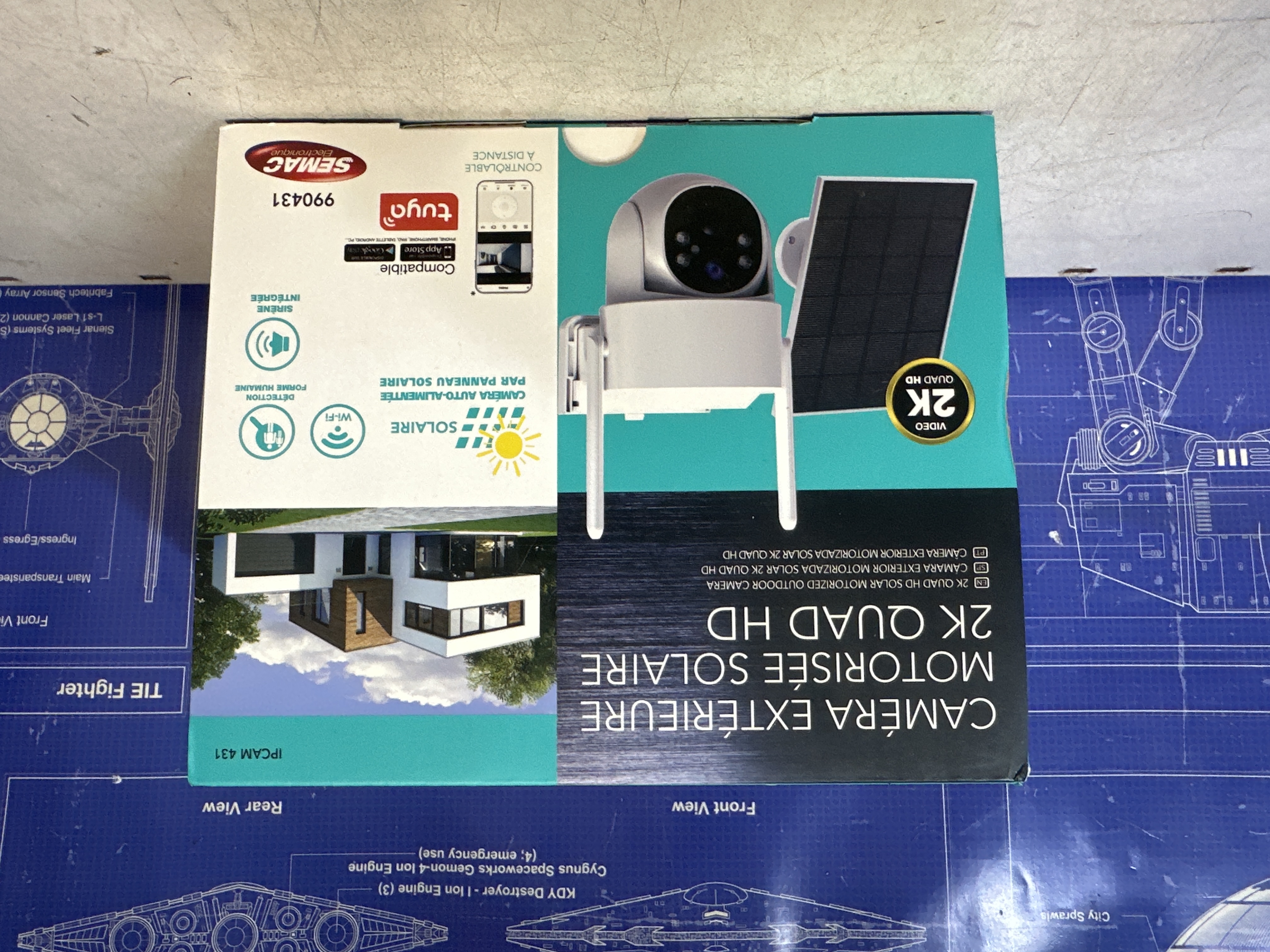Caméra extérieure motorisée solaire 2K Quad HD Wi‑Fi Tuya IP66