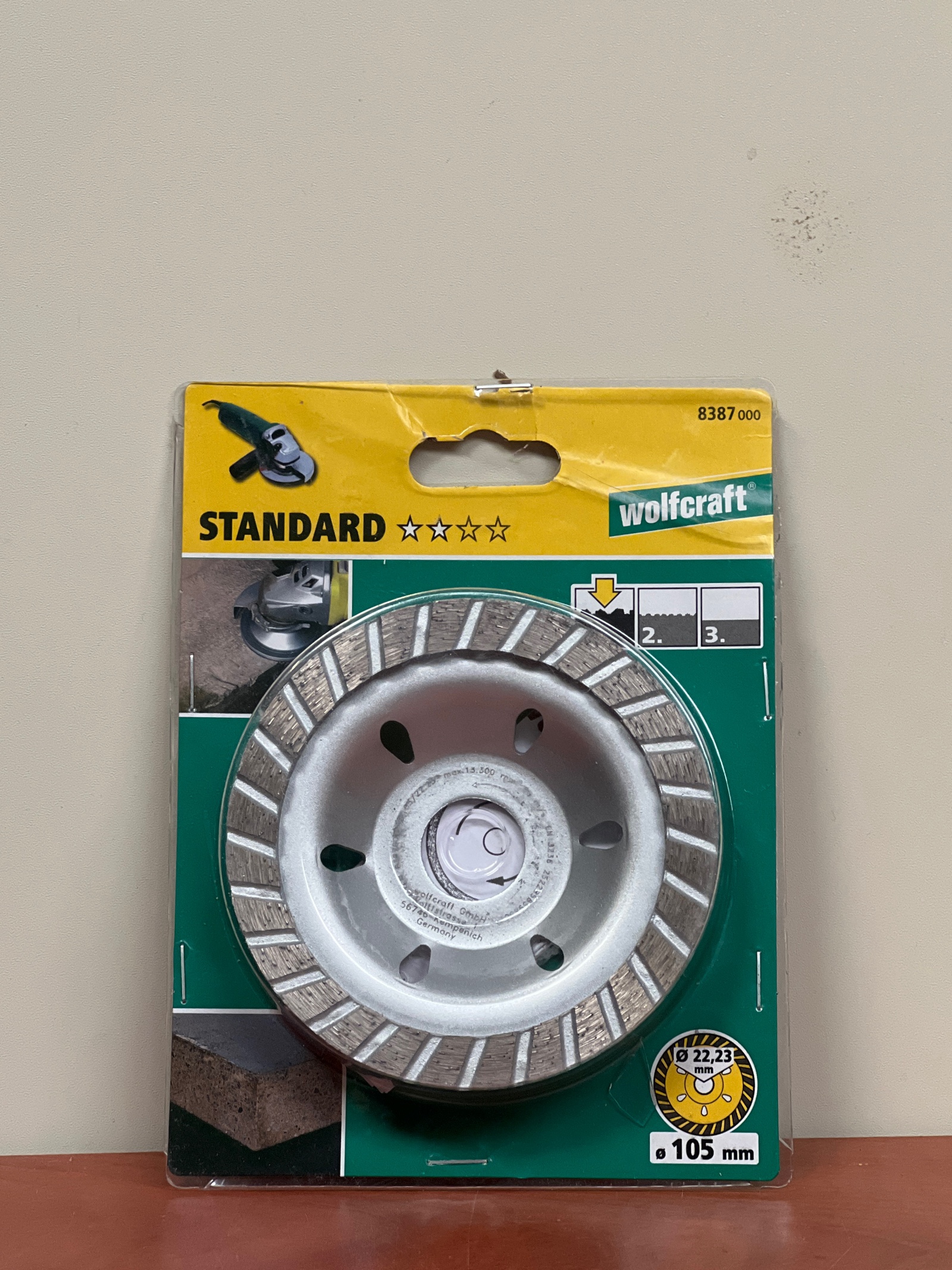 WOLFCRAFT Plateau de surfaçage diamant standard ø 105x22,2mm